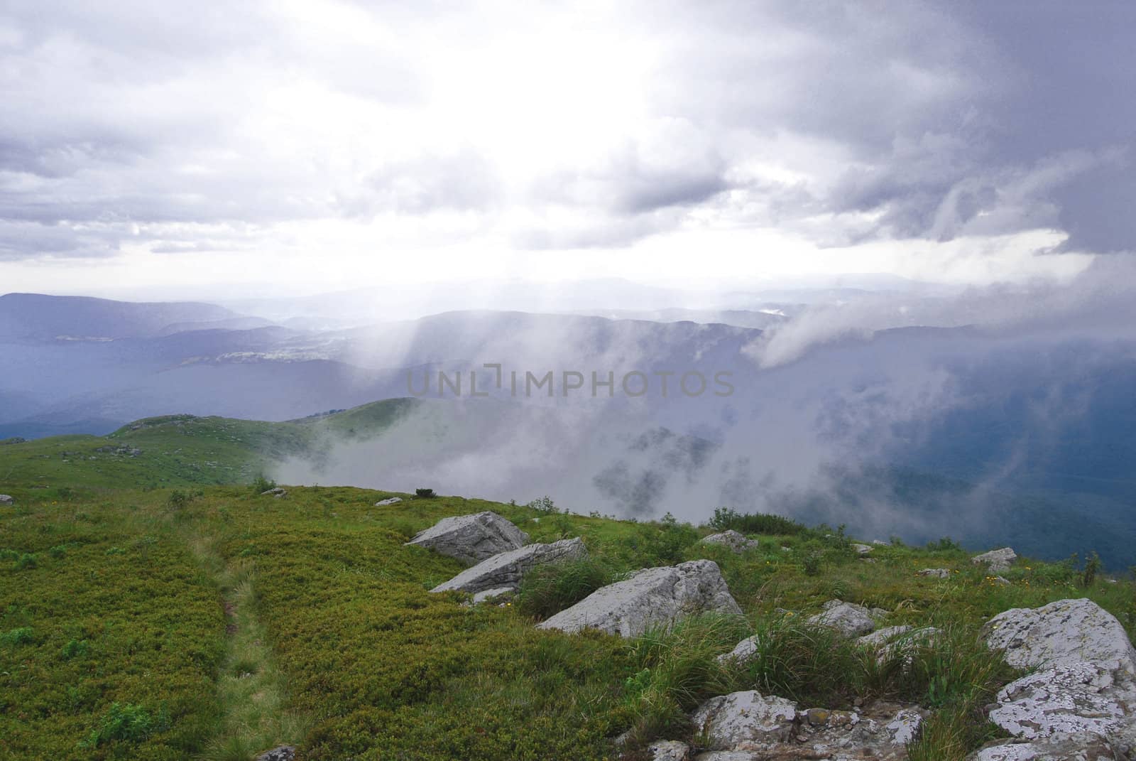 Carpathian mountains before the sunset