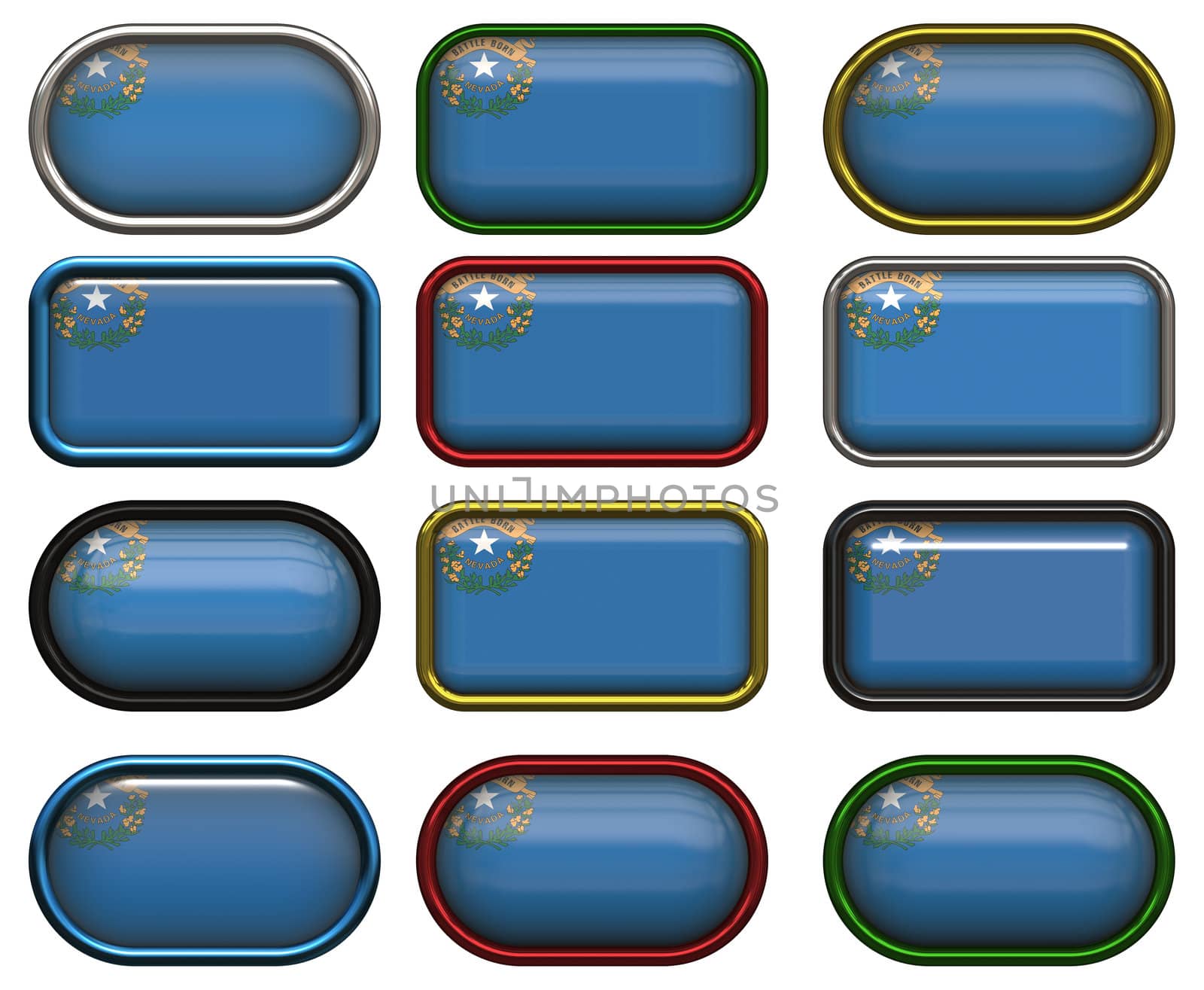 12 buttons of the Flag of Nevada by clearviewstock