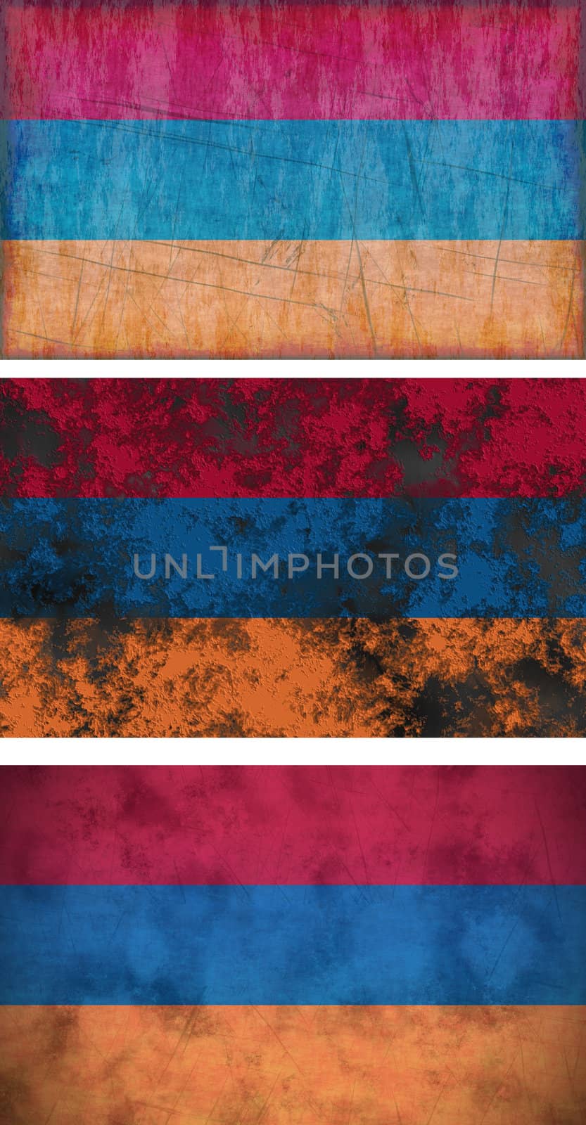 Great Image three grunge flags of Armenia