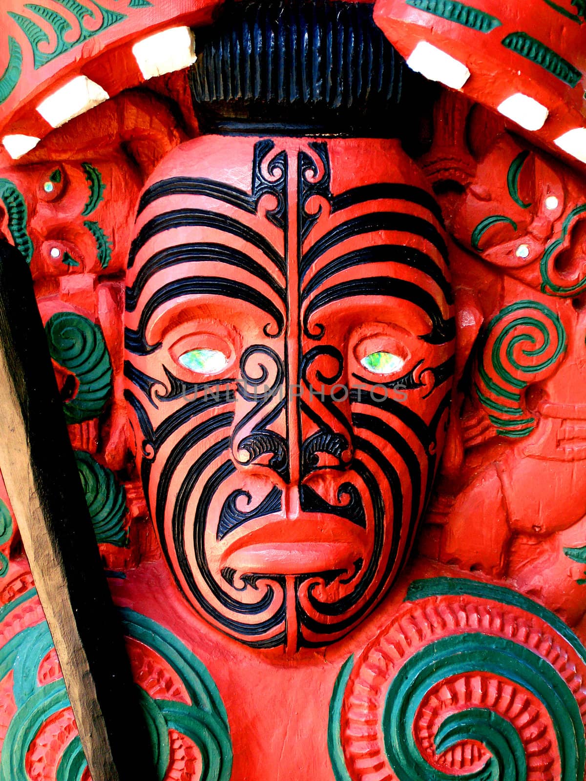 Maori Warrior Carving, New Zealand by Cloudia