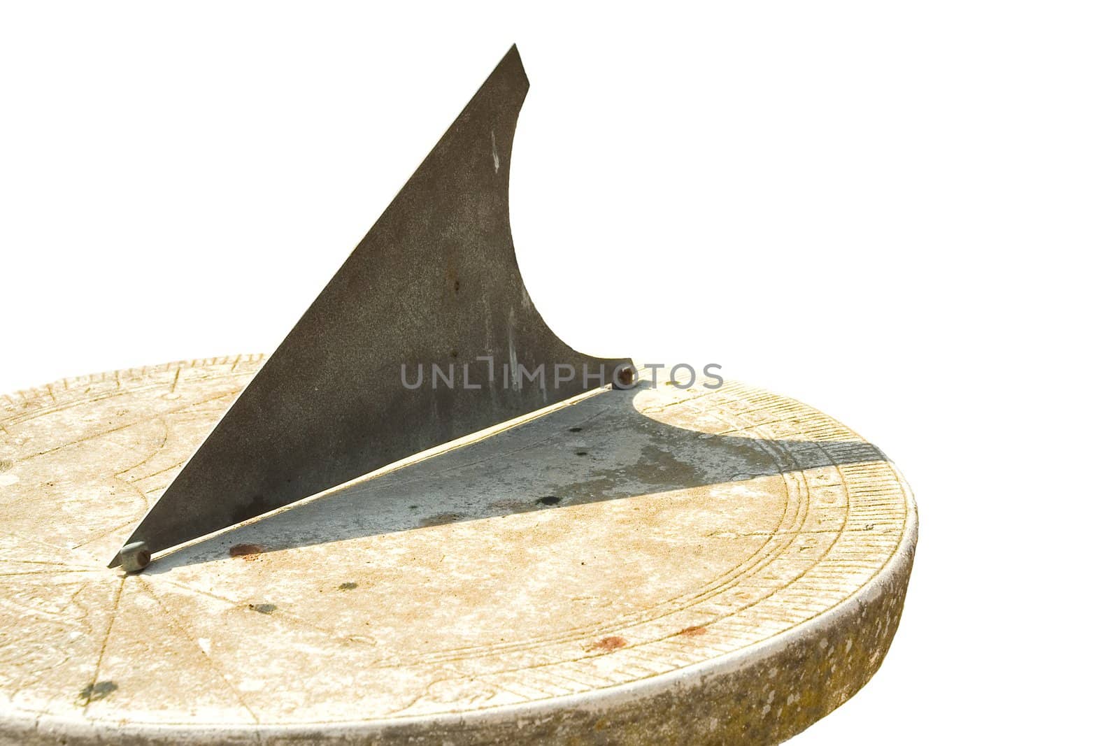 Medieval European sundial. Isolated object
