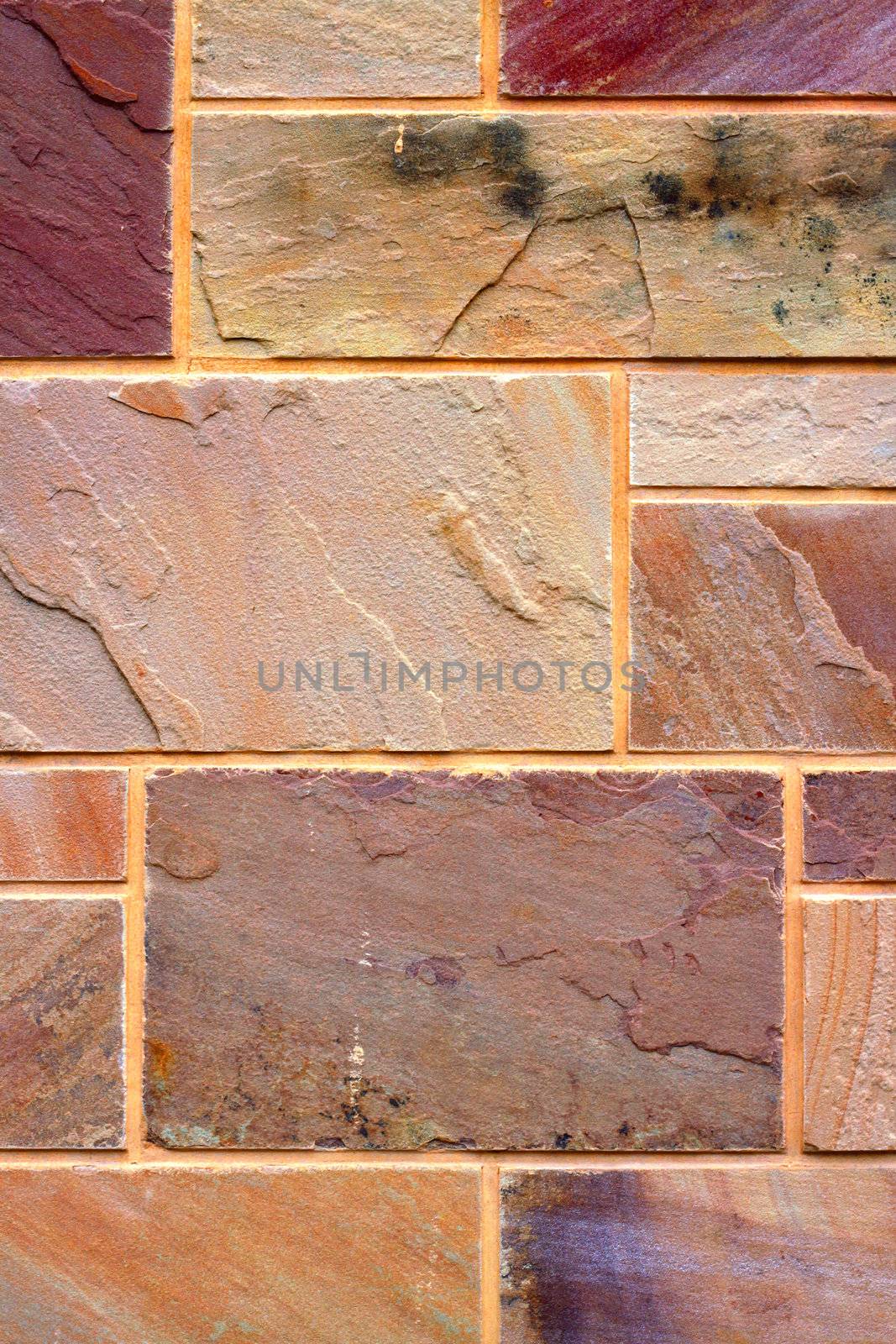 Background Texture of a Modern Architectural Imitation Stone Wal by Cloudia