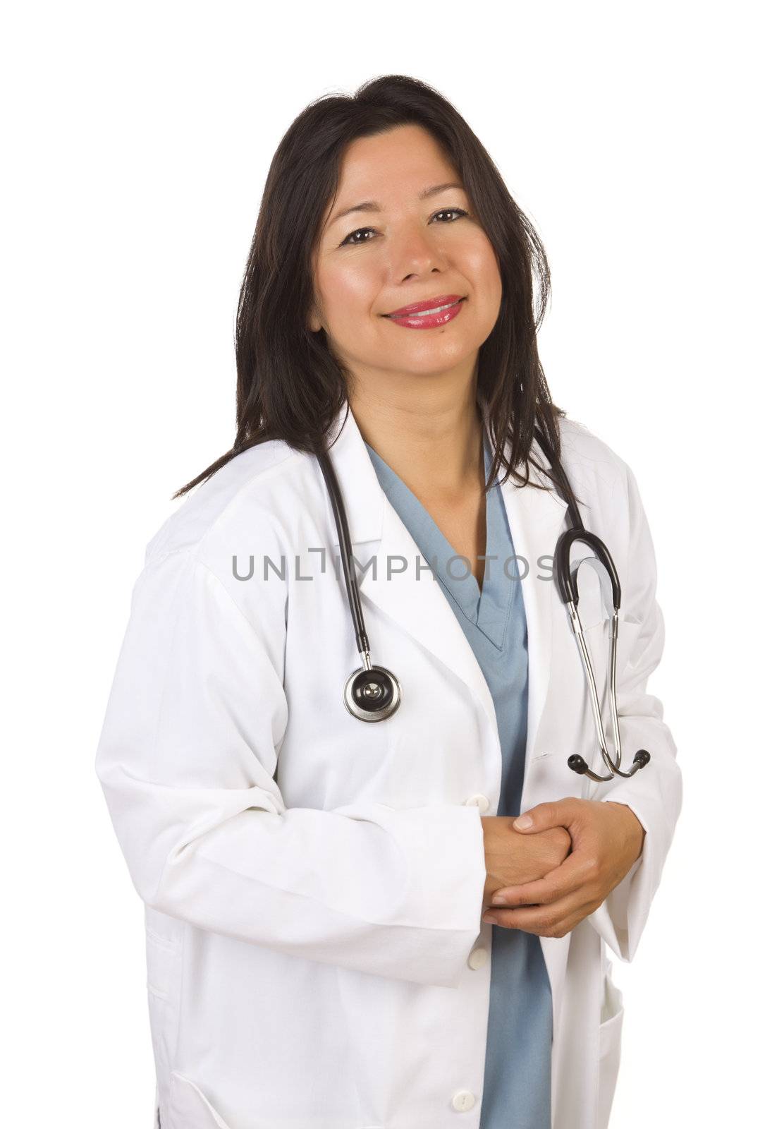 Attractive Hispanic Doctor or Nurse by Feverpitched