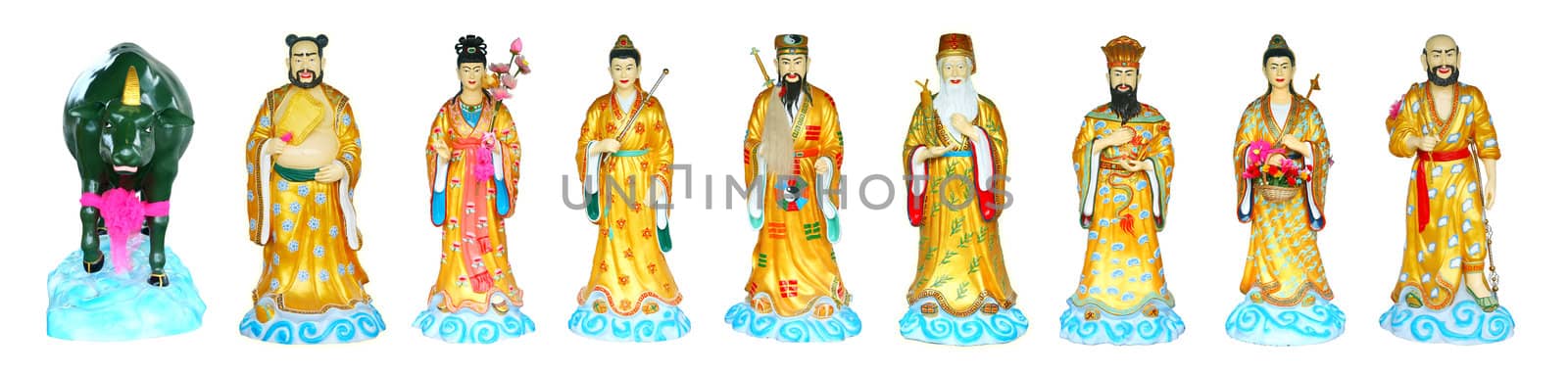 The Eight Immortals in Chinese temple  ,Chonburi Thailand 