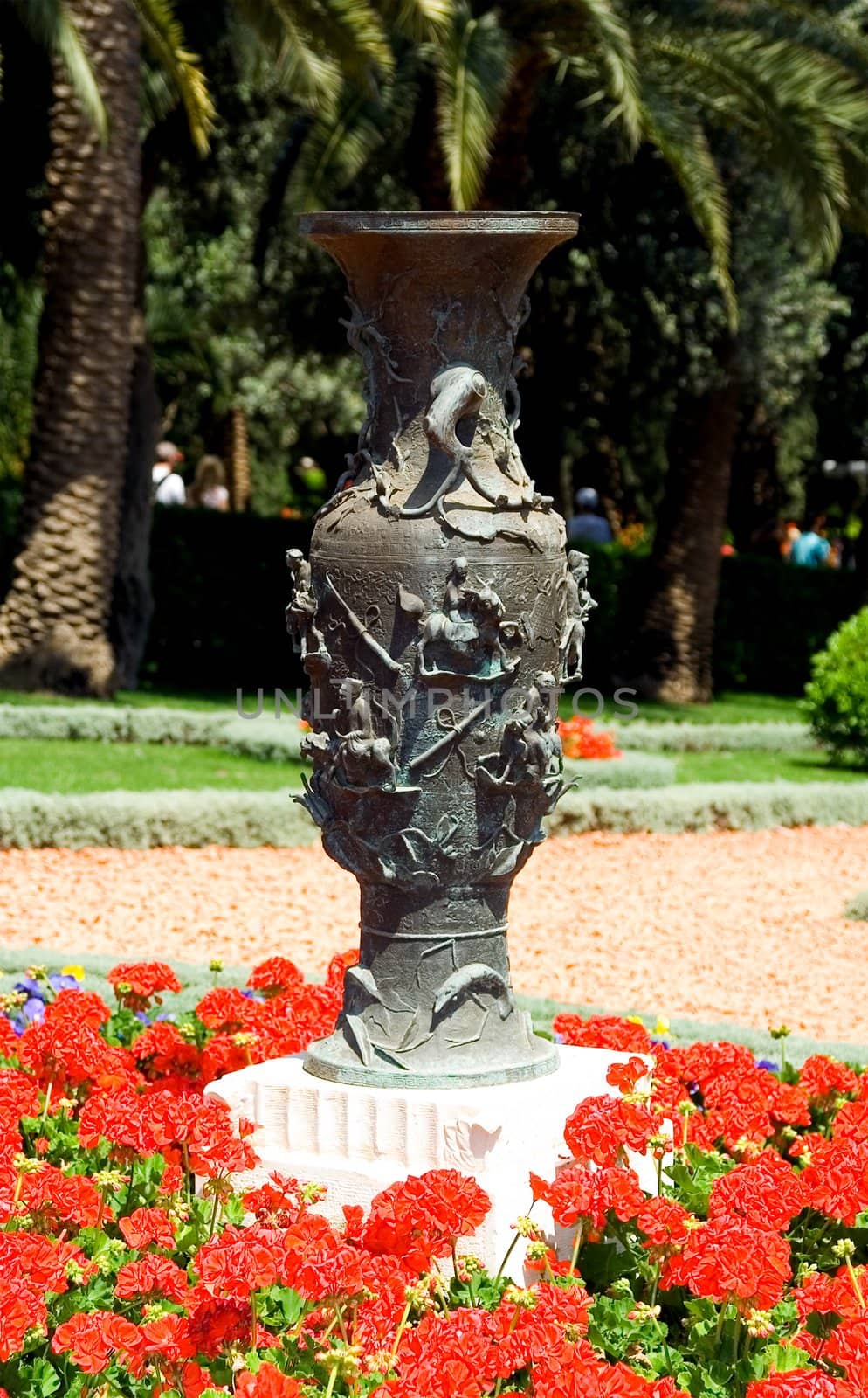 Park sculpture. Bahai park. Haifa. Israel