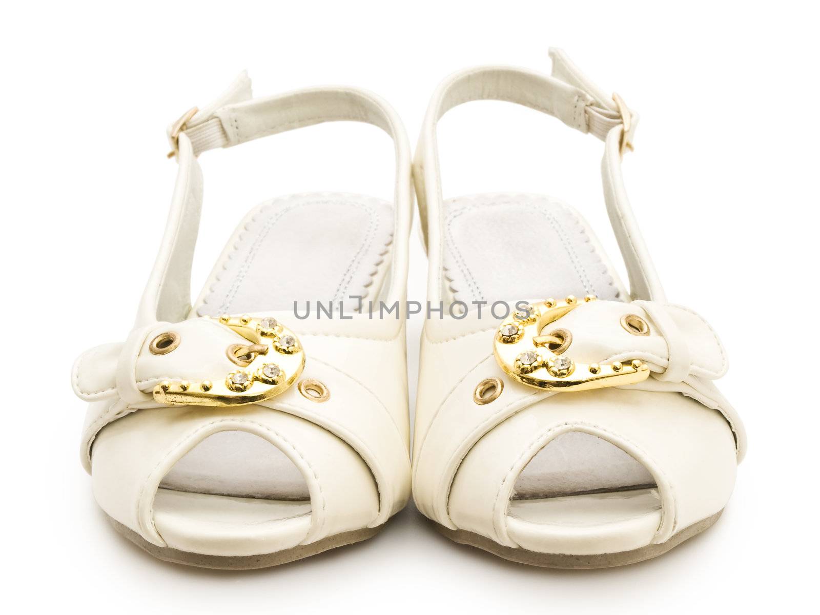 teenage white shoes against the white background 