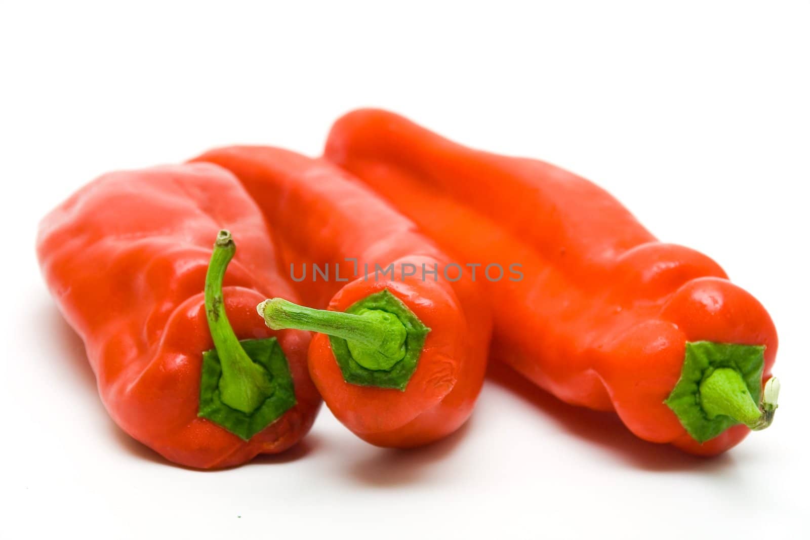 Red hot pepper on white background