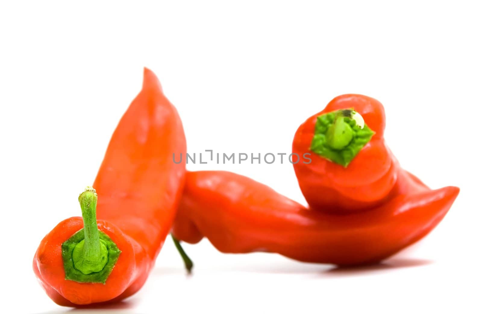 Red hot pepper on white background