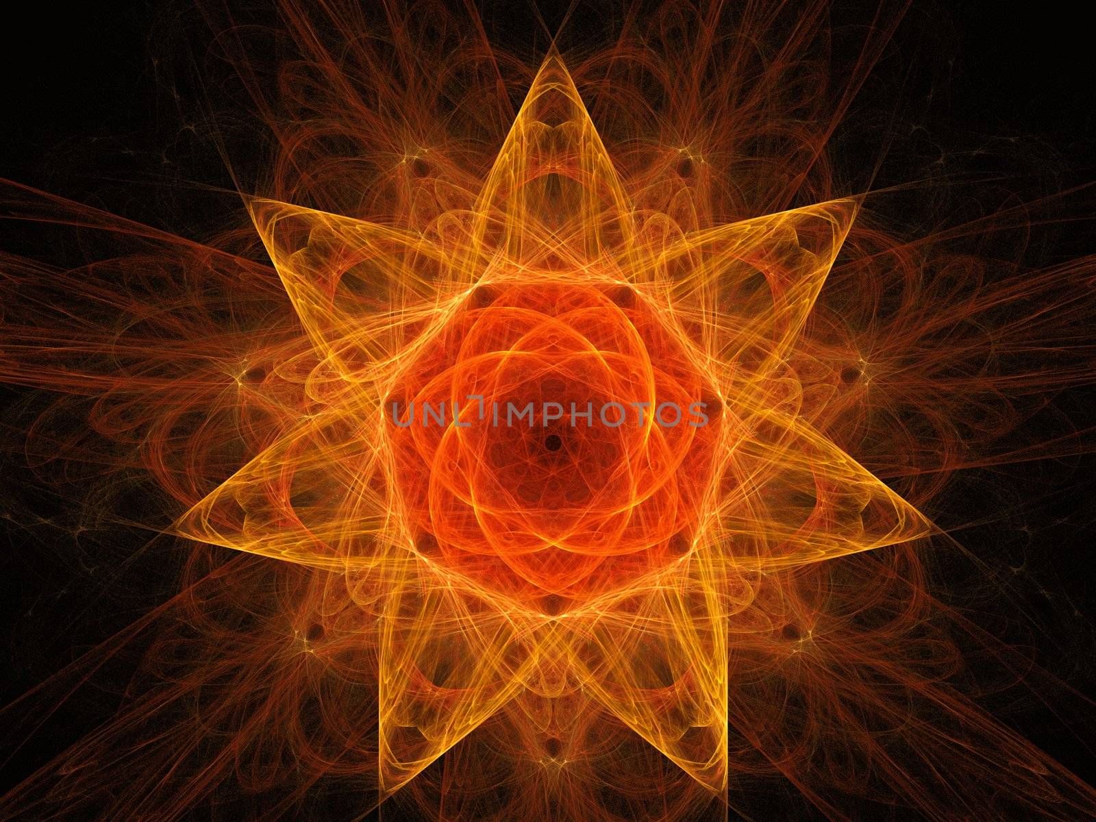 a star rendering created with fractal functions