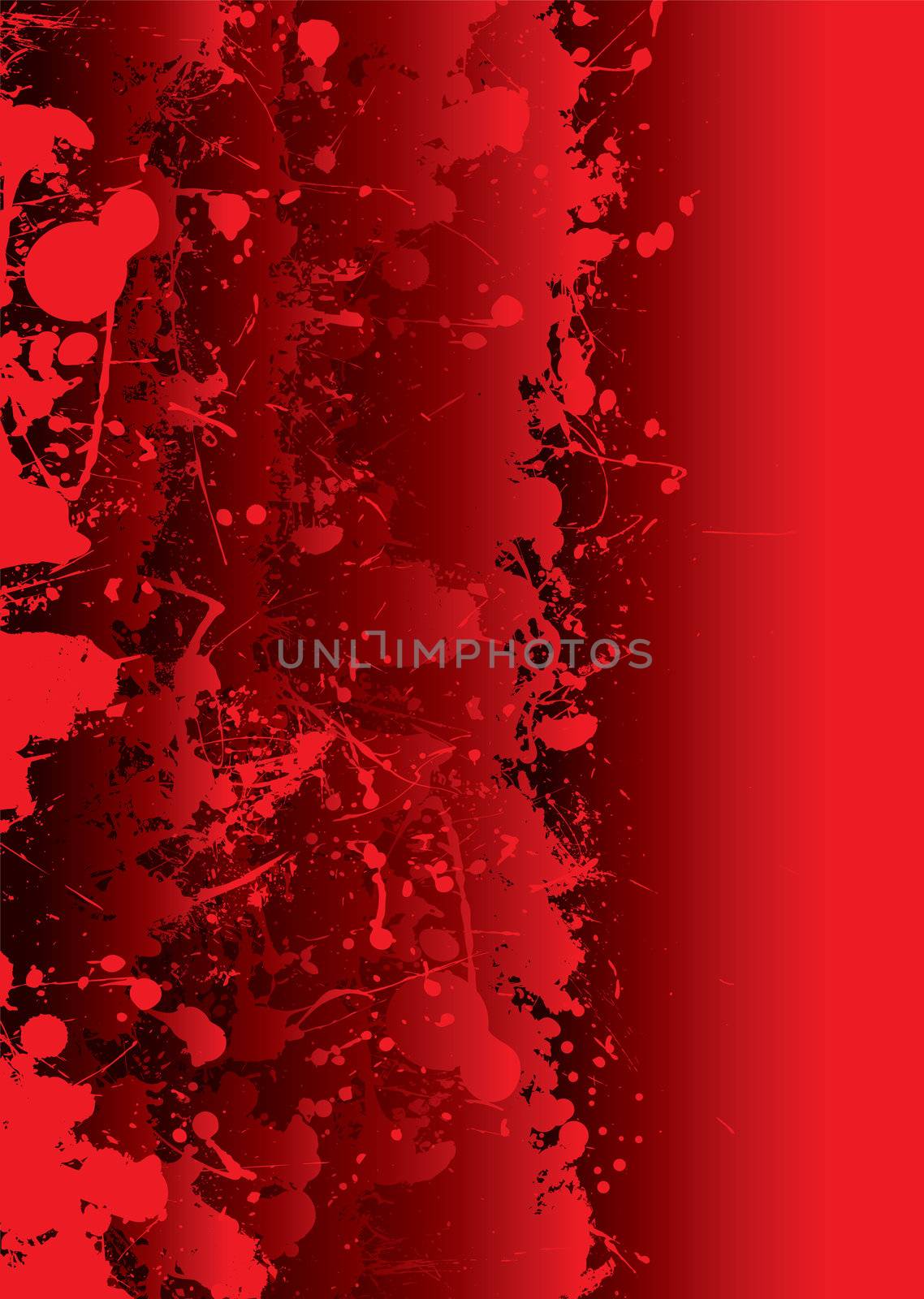 Blood red background with overlapping elements and splat