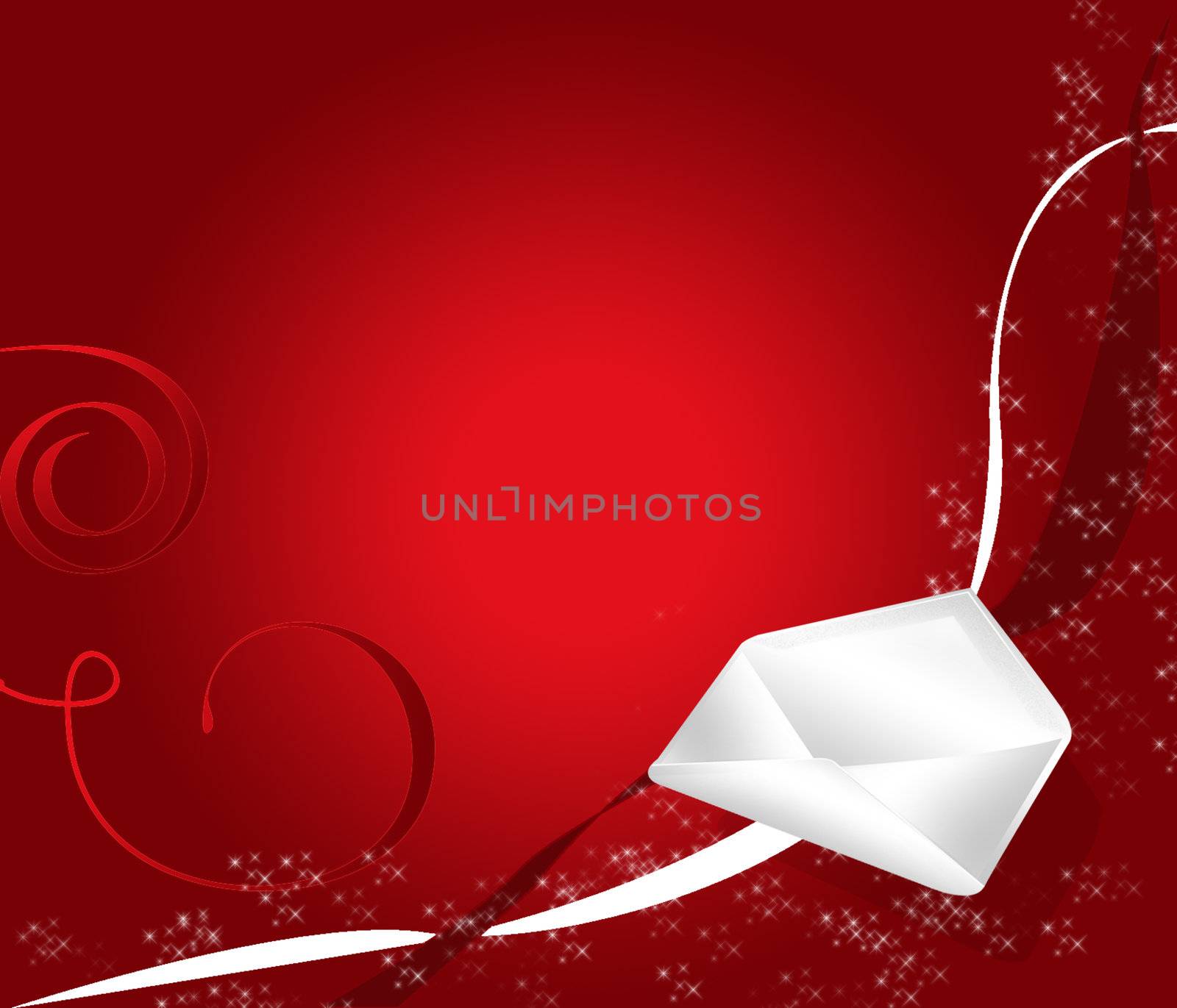  	 greeting card with a red background gradie
