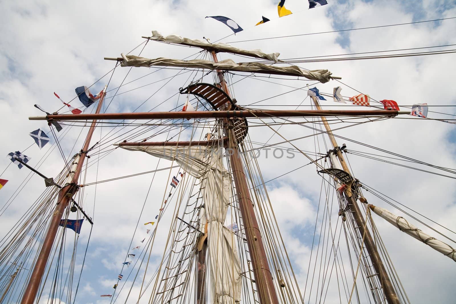 rigging of big sailing ship - photo taken in Szczecin during Tall Ships' Races 2007