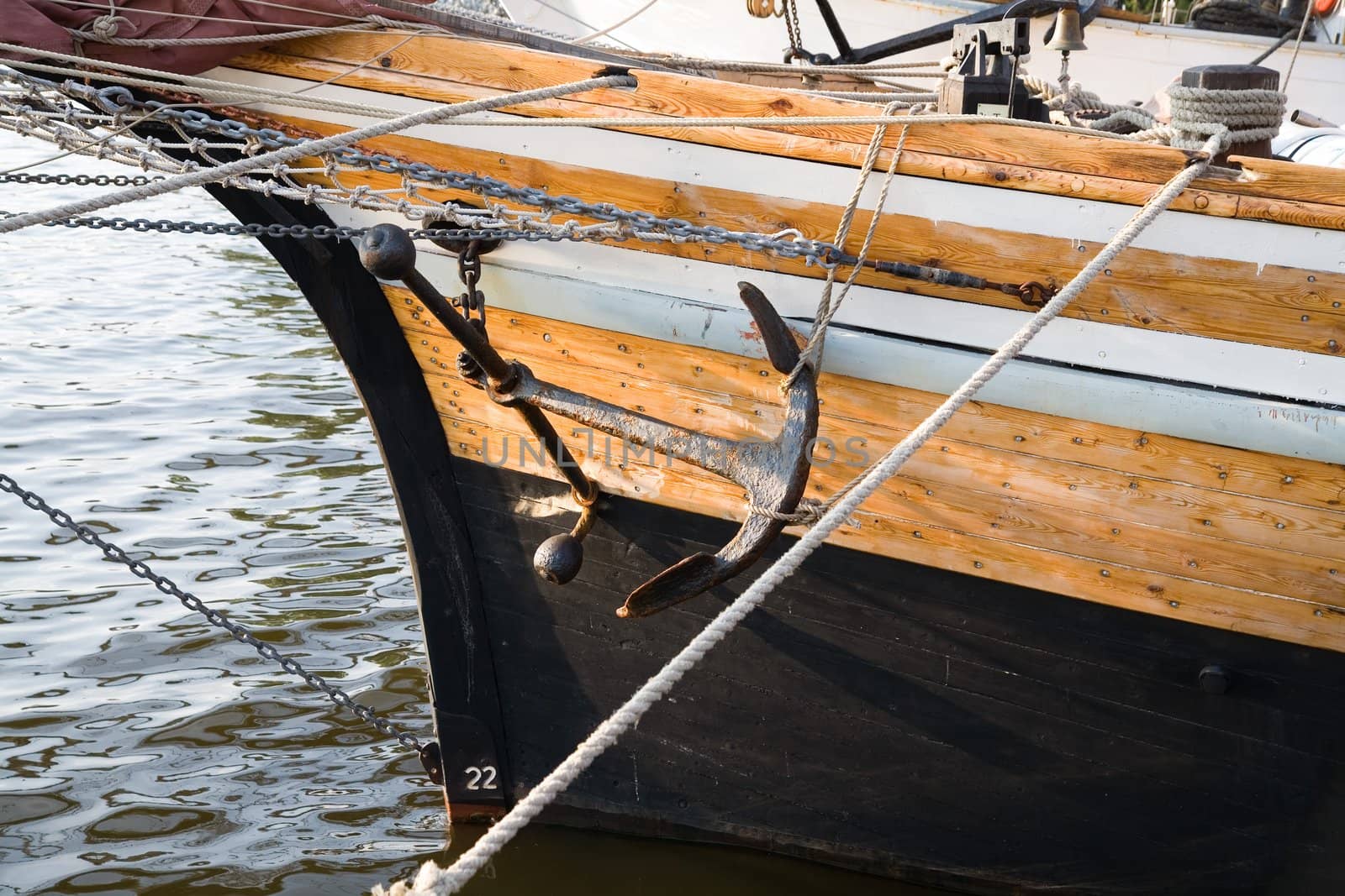 front of the schooner - photo taken in Szczecin during Tall Ships' Races 2007