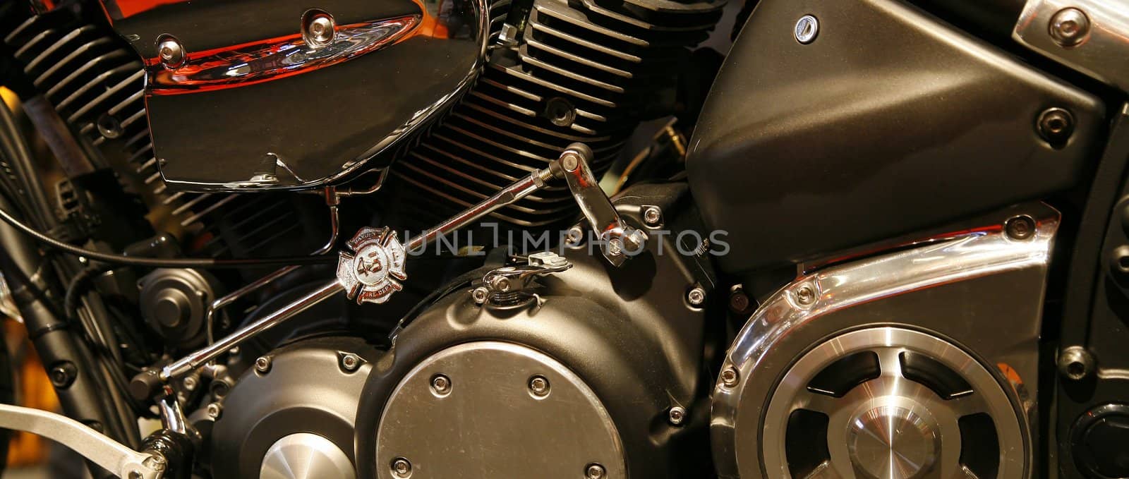close-up of motorbike engine - international fair