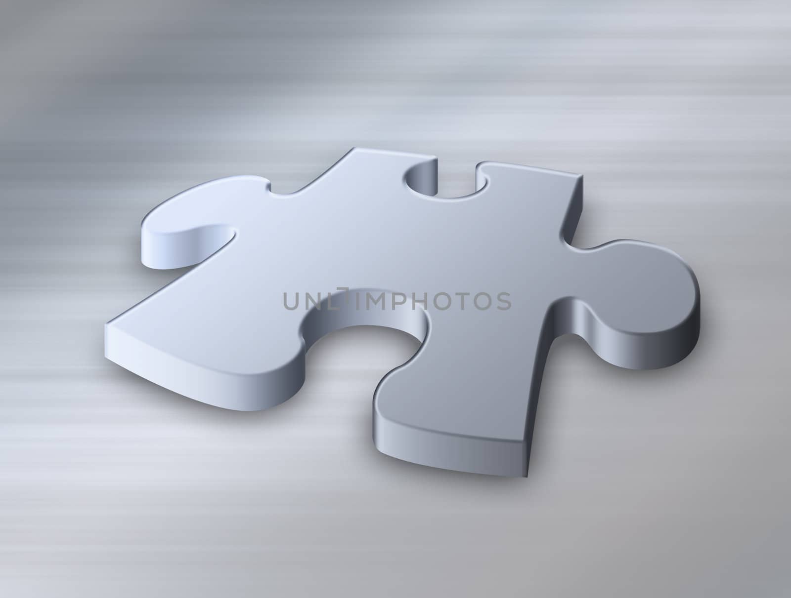 great jigsaw puzzle piece on brushed metal