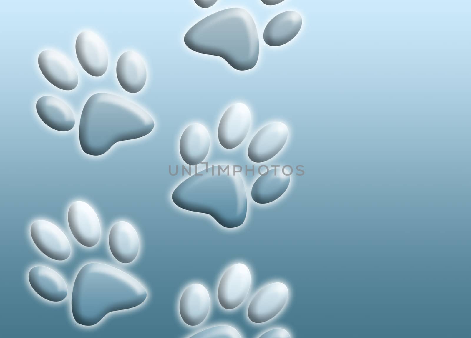 abstract background image of metallic paw prints going up the image