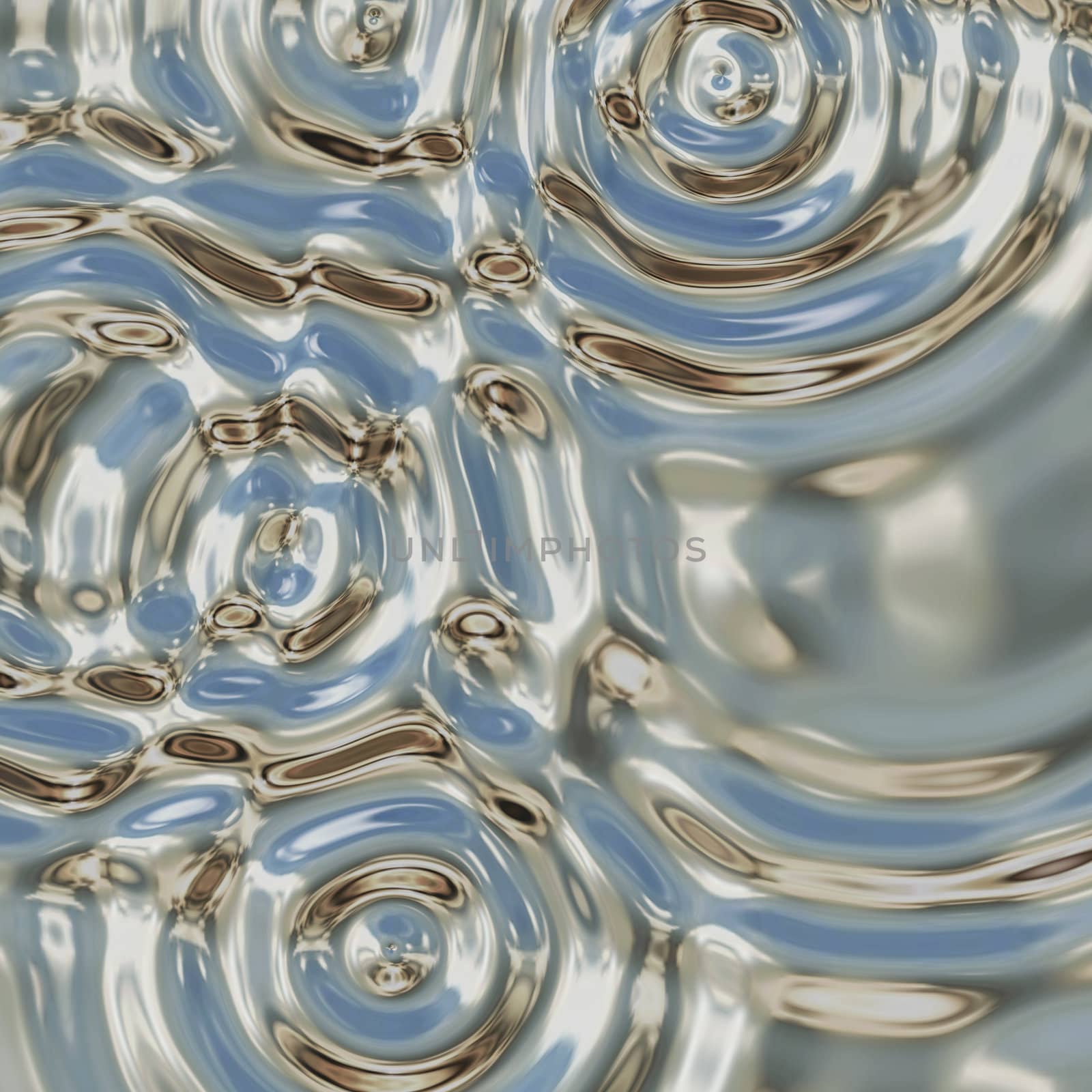 a very large rendered illustration of ripples in molten silver or chrome texture