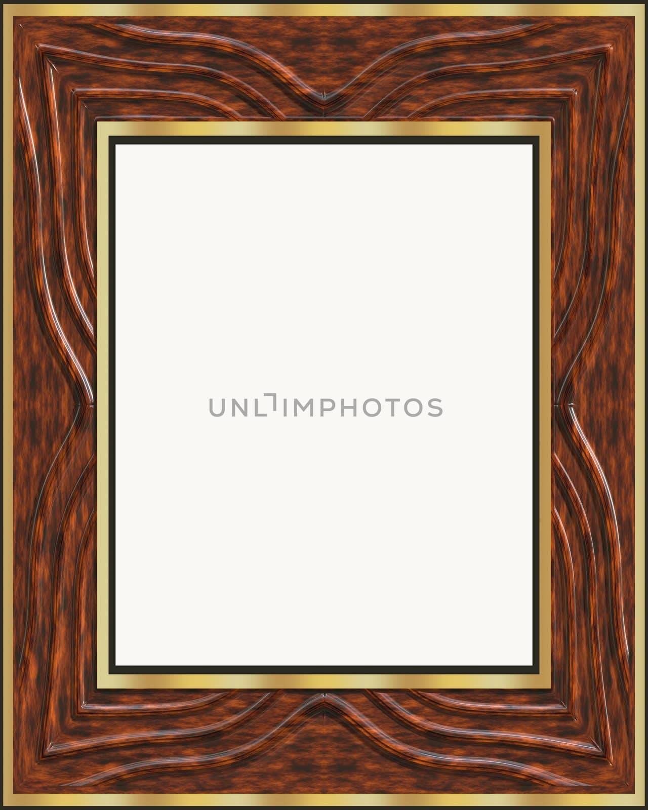 an old ornate wooden picture or certificate frame