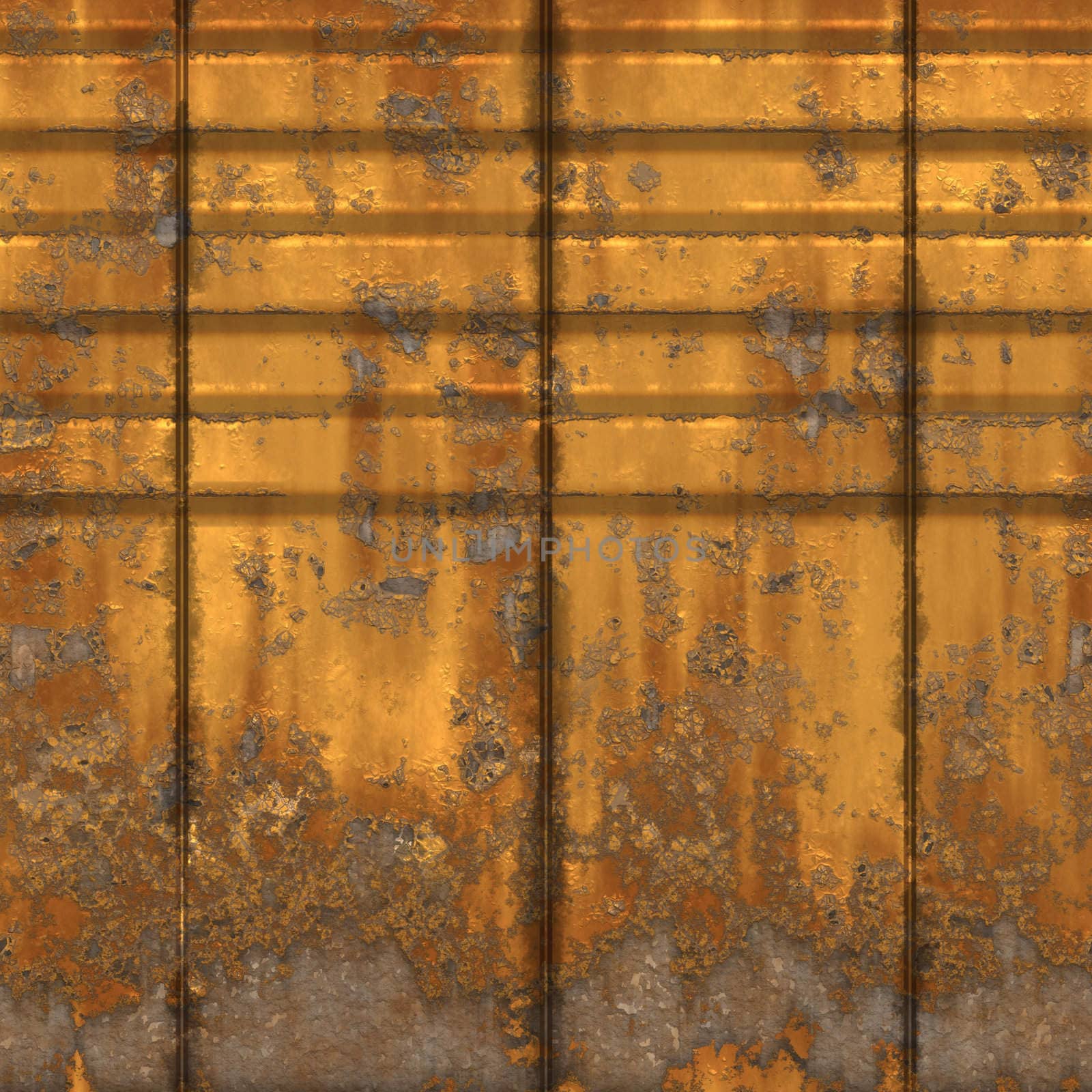 an old yellow rusty and grungy metal wall 