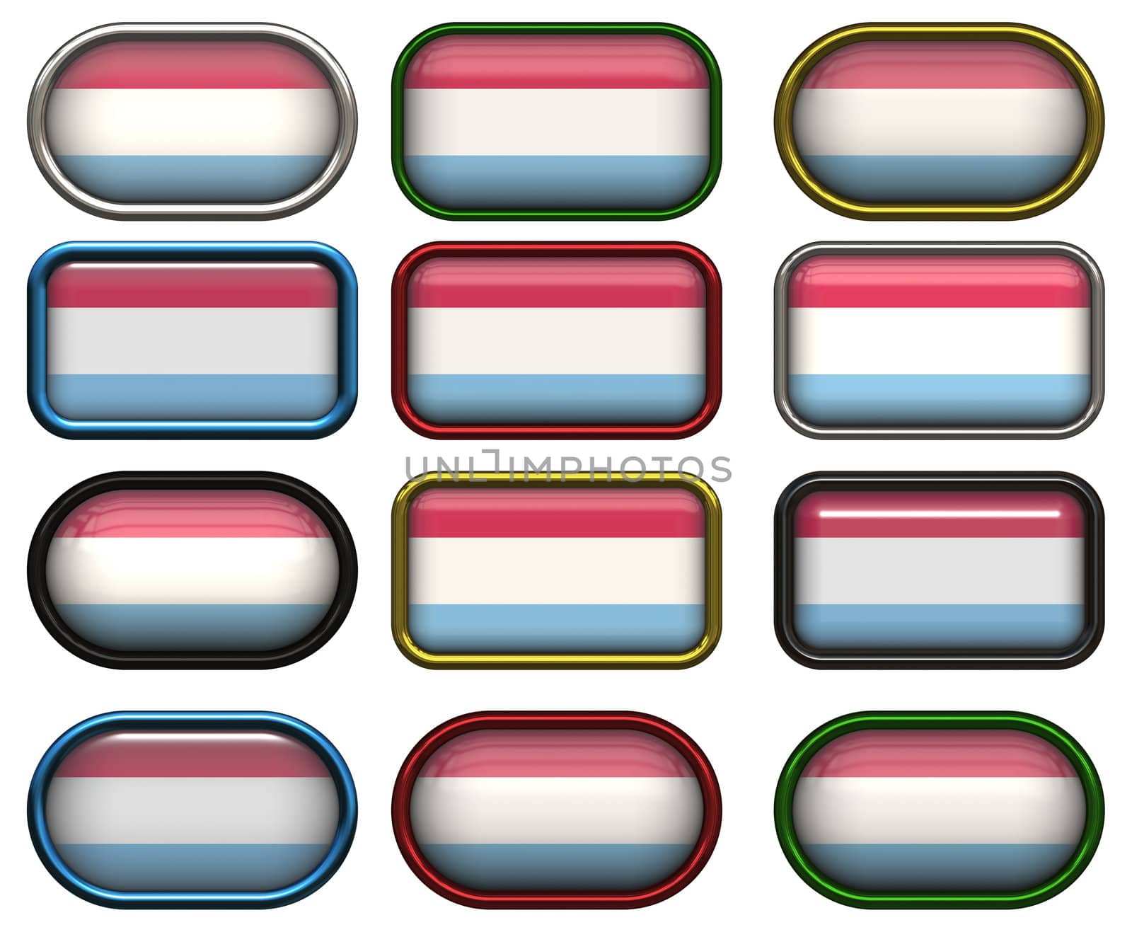 twelve Great buttons of the Flag of Luxembourg