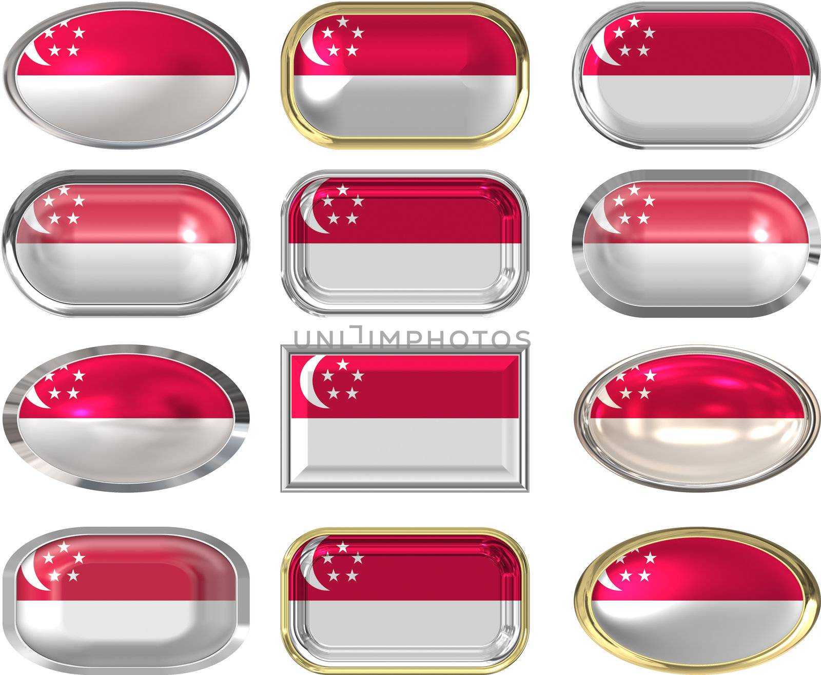 twelve Great buttons of the Flag of Singapore