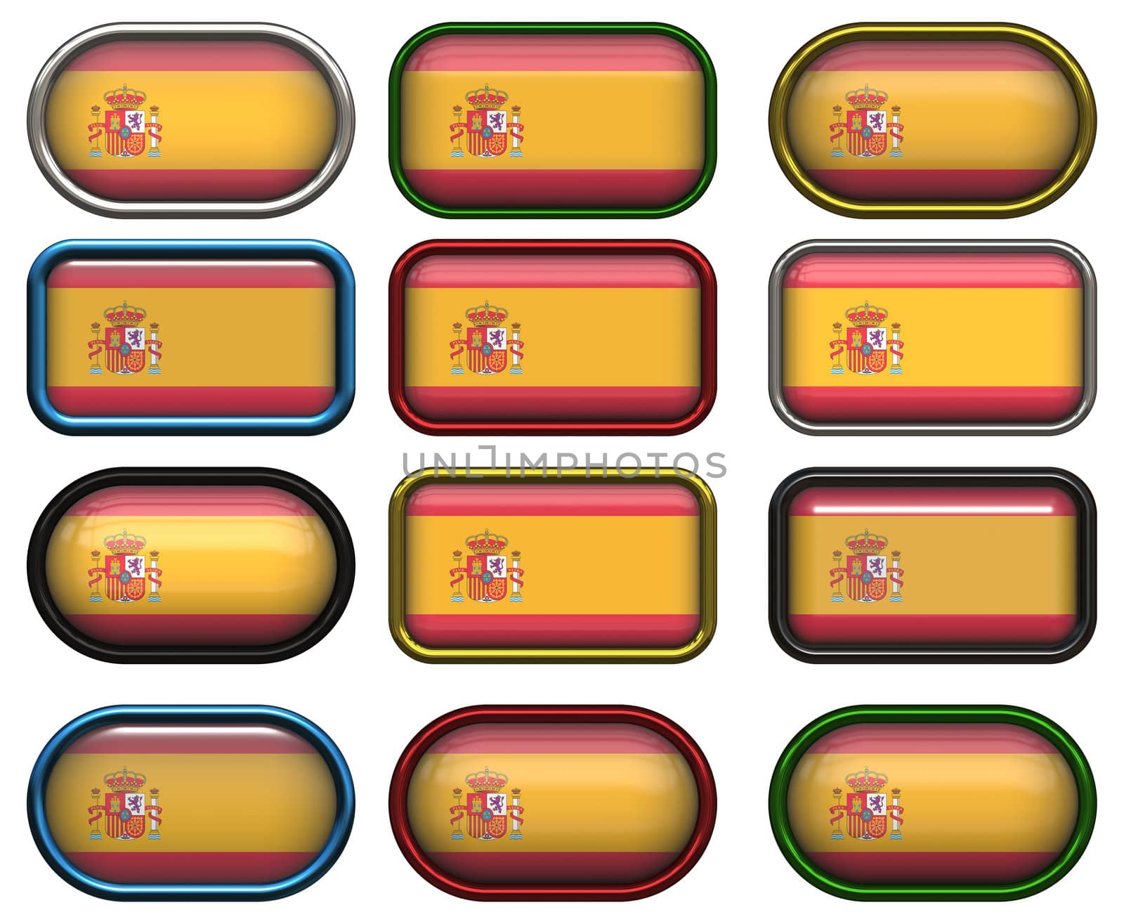 twelve Great buttons of the Flag of Spain