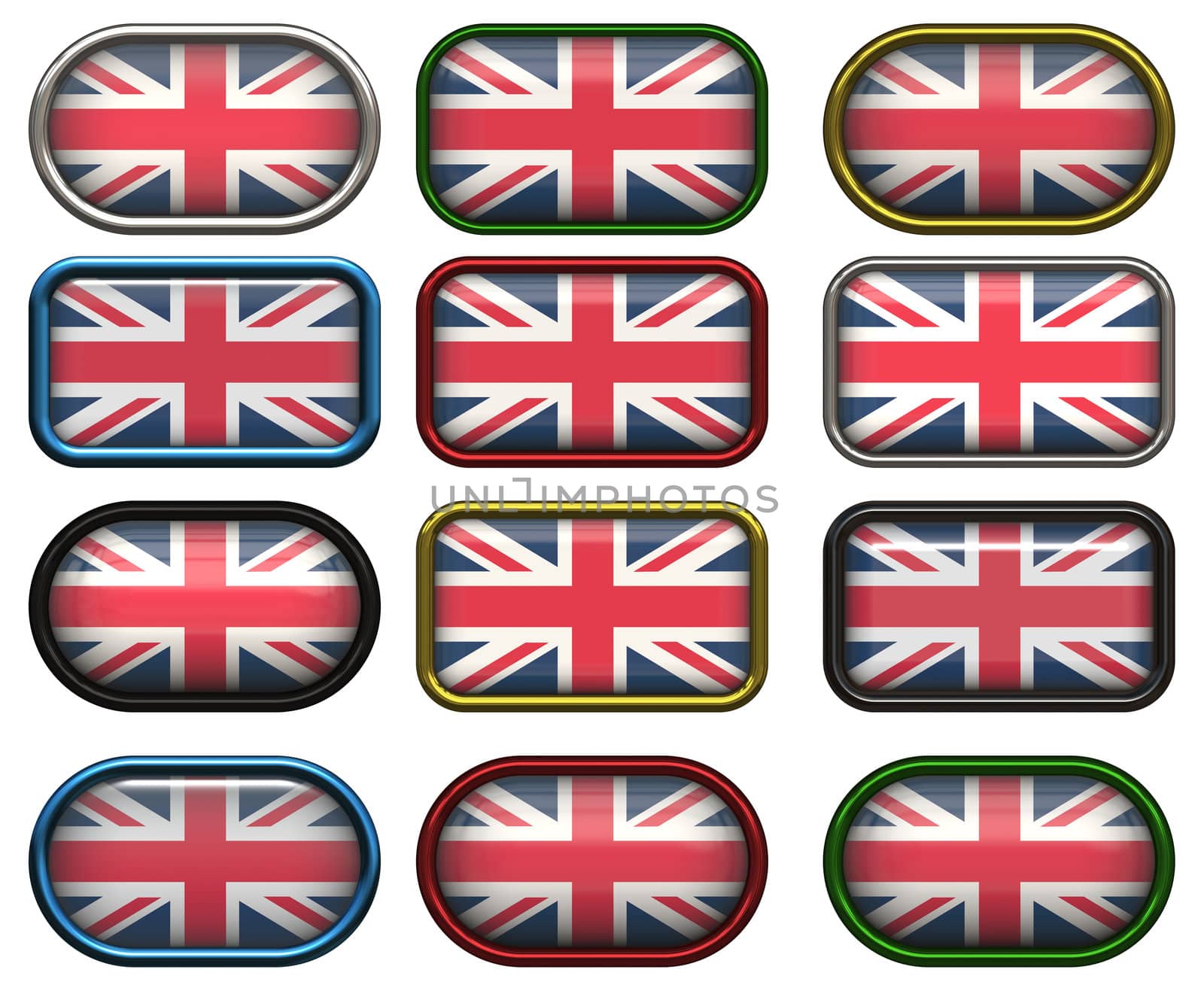 twelve Great buttons of the Flag of the united Kingdom