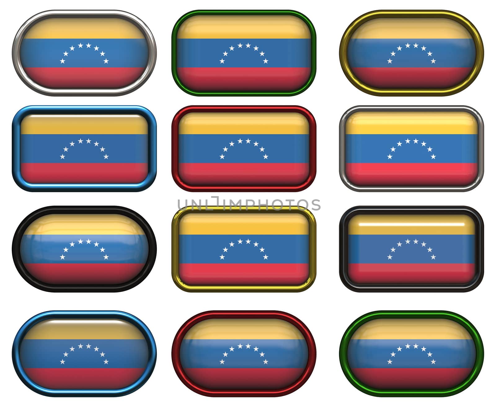 twelve Great buttons of the Flag of venezuela