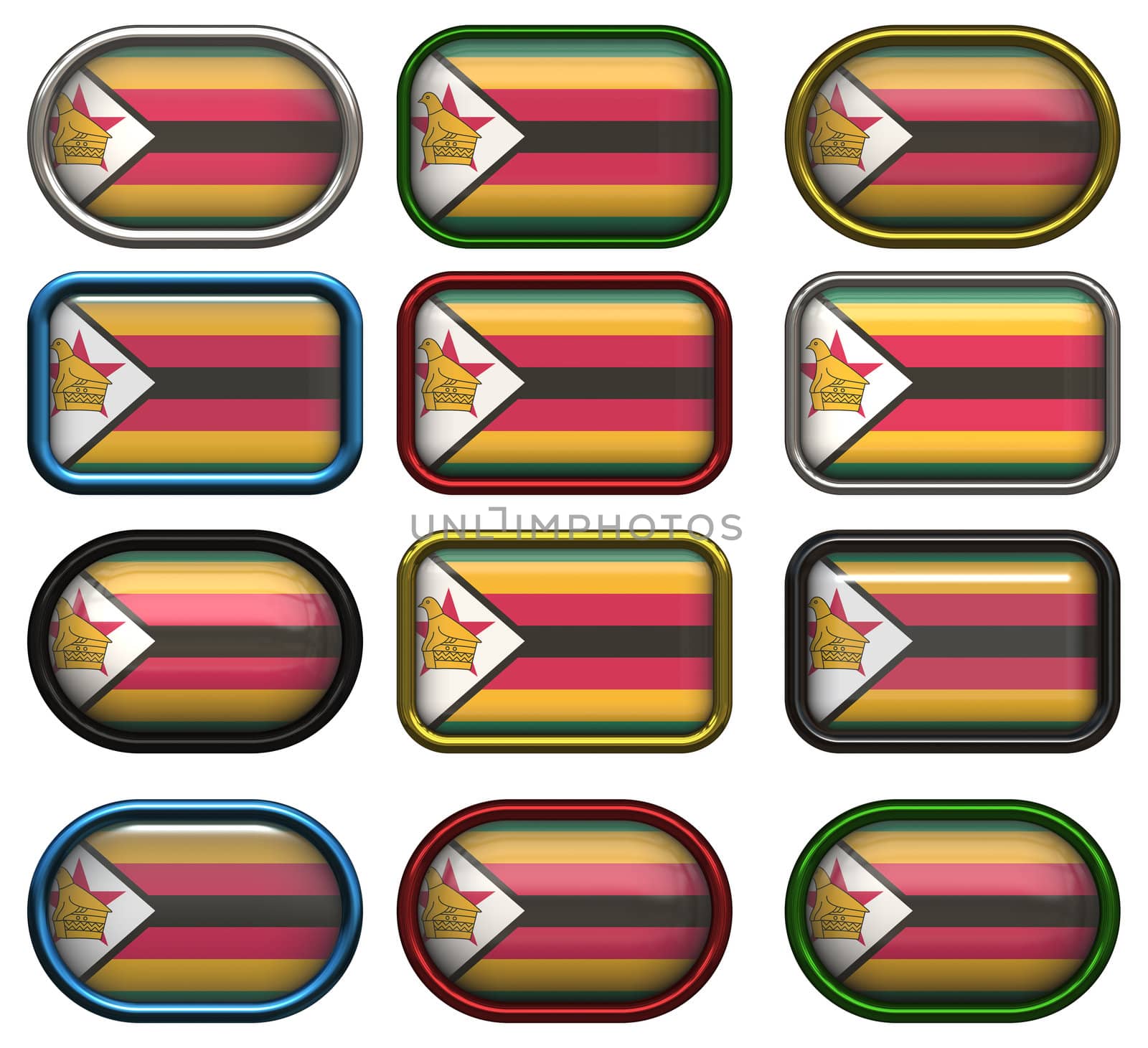 twelve Great buttons of the Flag of Zimbabwe