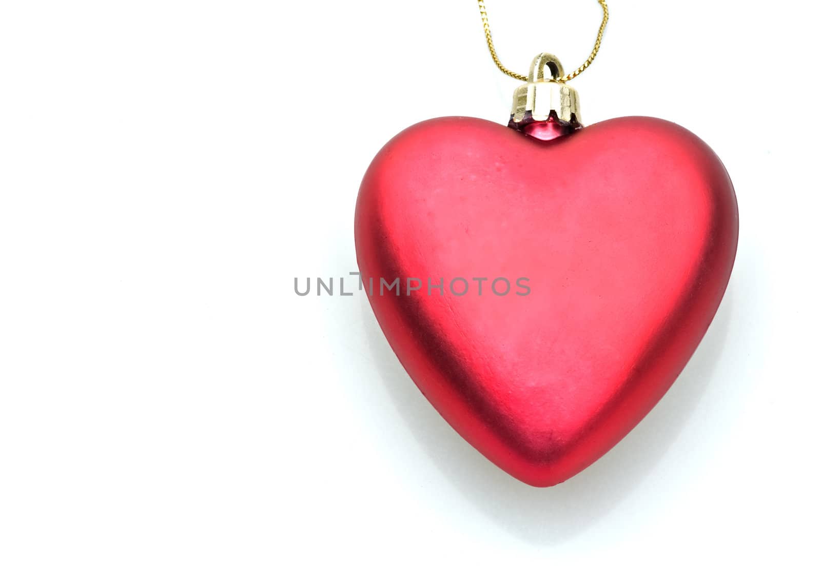 beautiful red love heart on a white background 