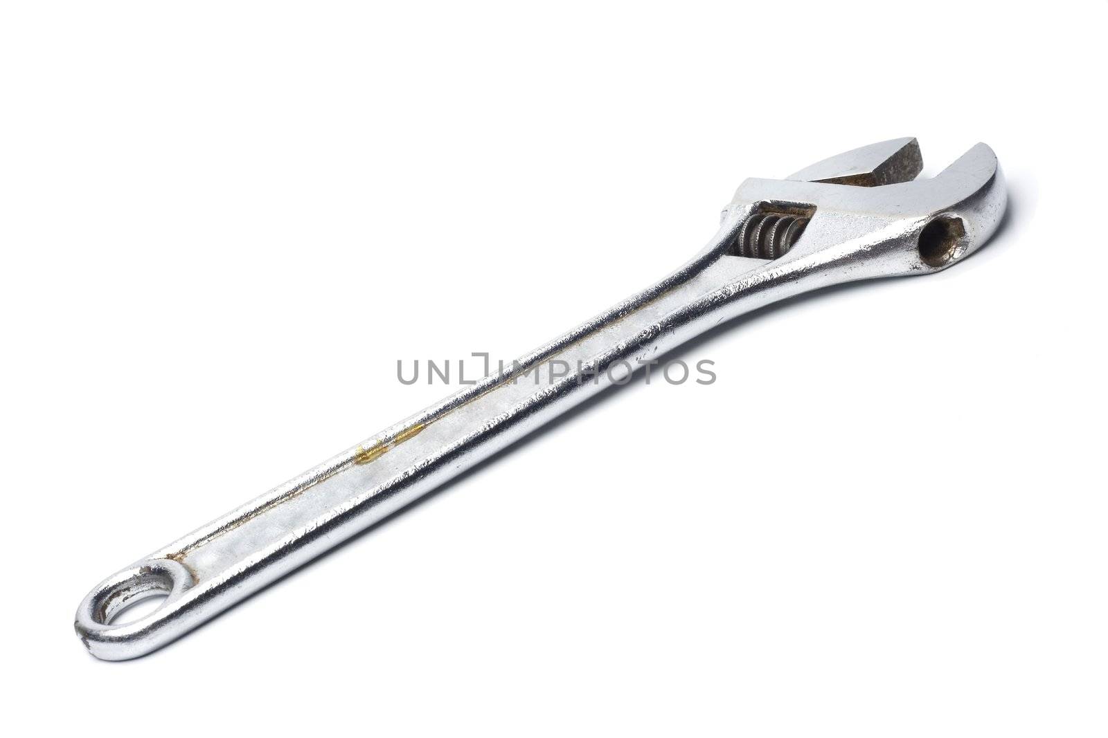 useful bricolage monkey wrench tool isolated on white bakcground