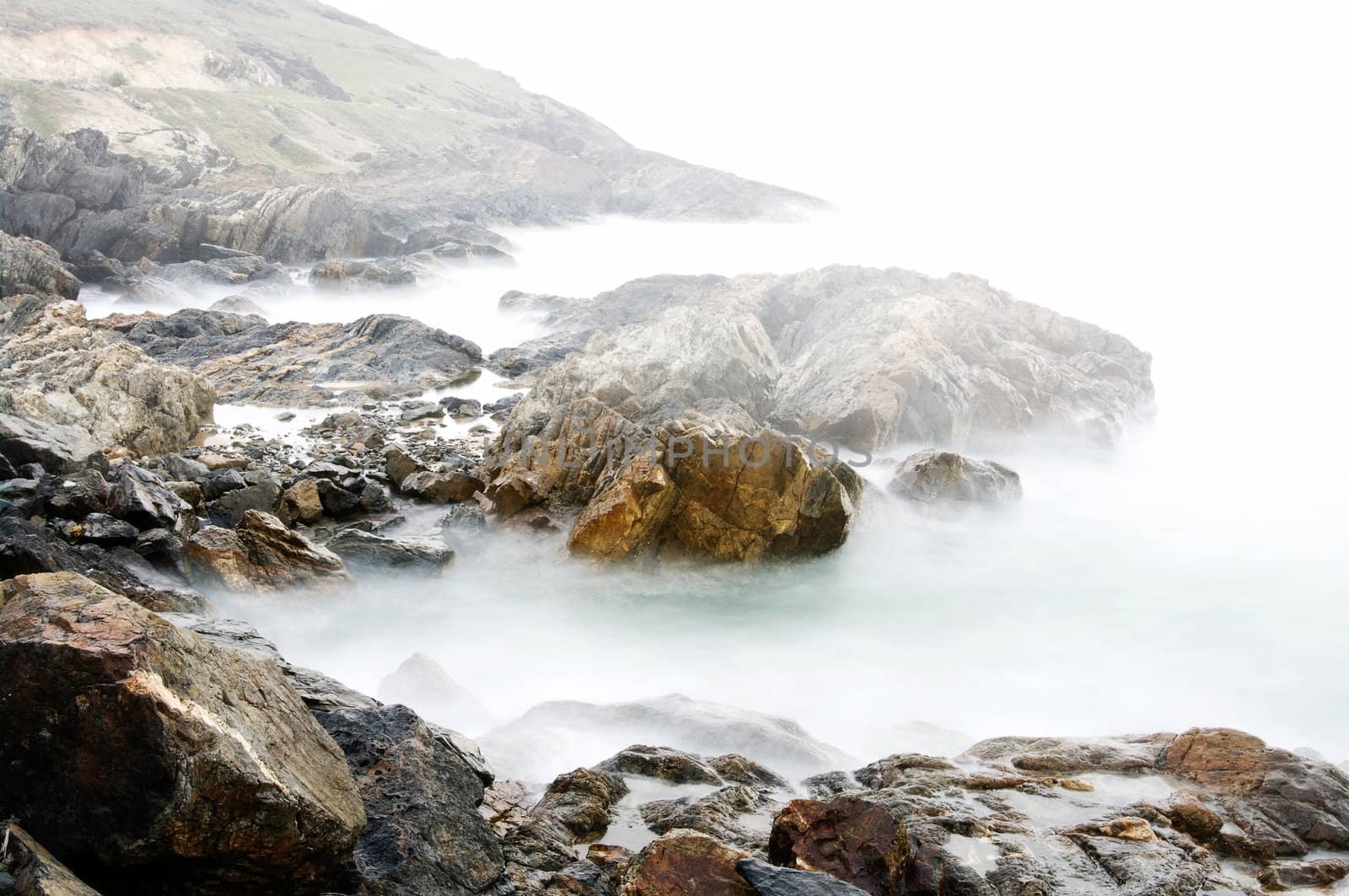 great image of waves and water on rocks