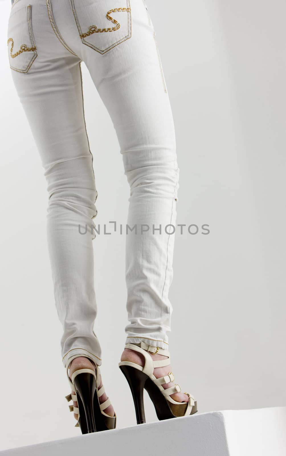detail of woman wearing summer shoes