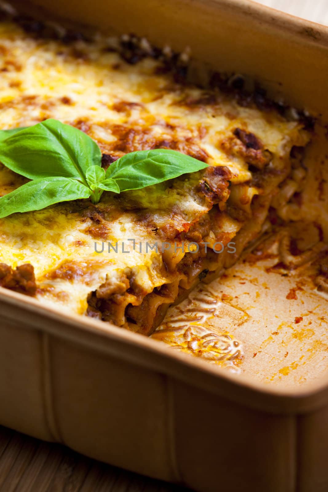 lasagne with tomato sauce and minced meat