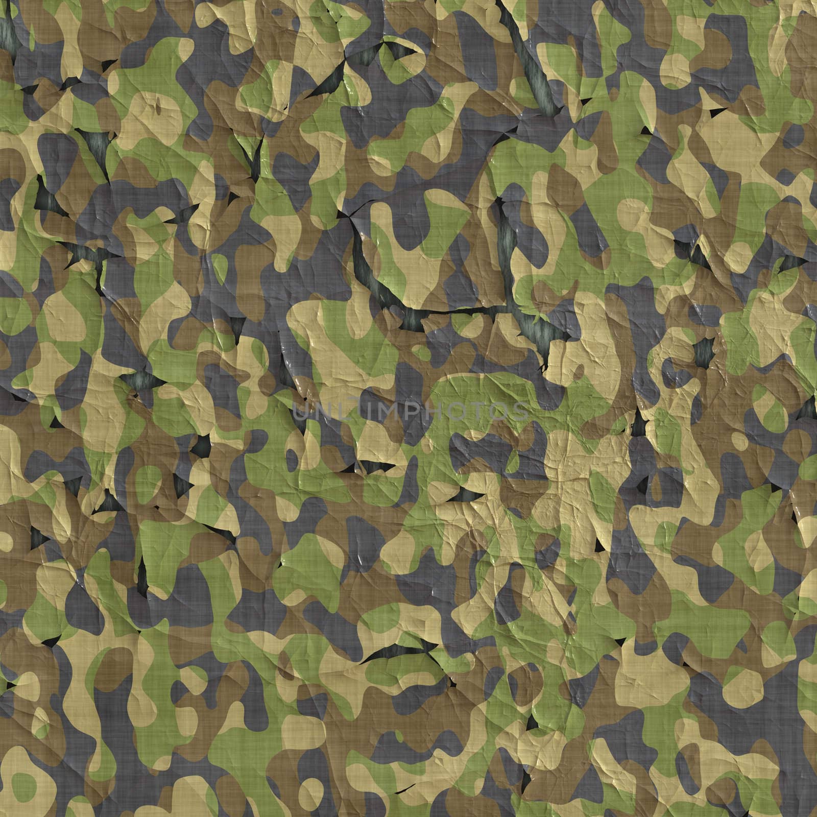 image of old flaking and peeling camouflage material