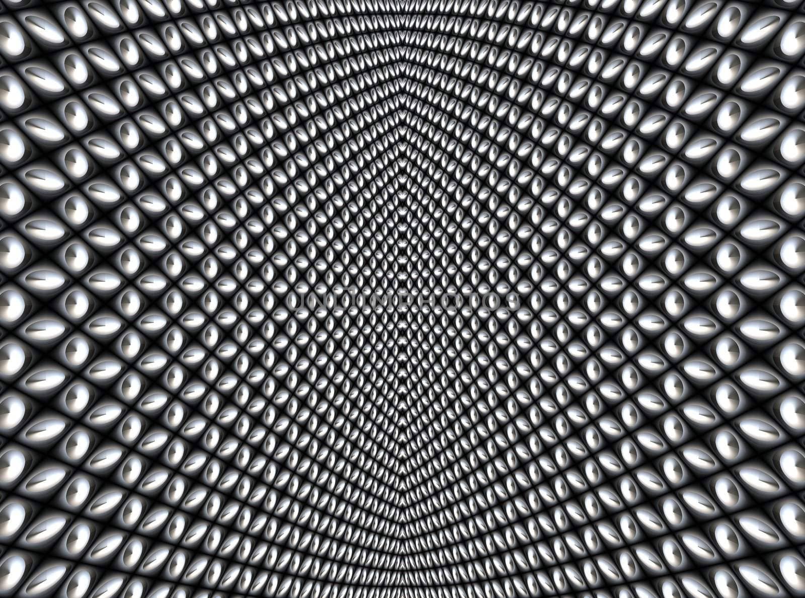 a large image of silver or chrome chain link mesh 