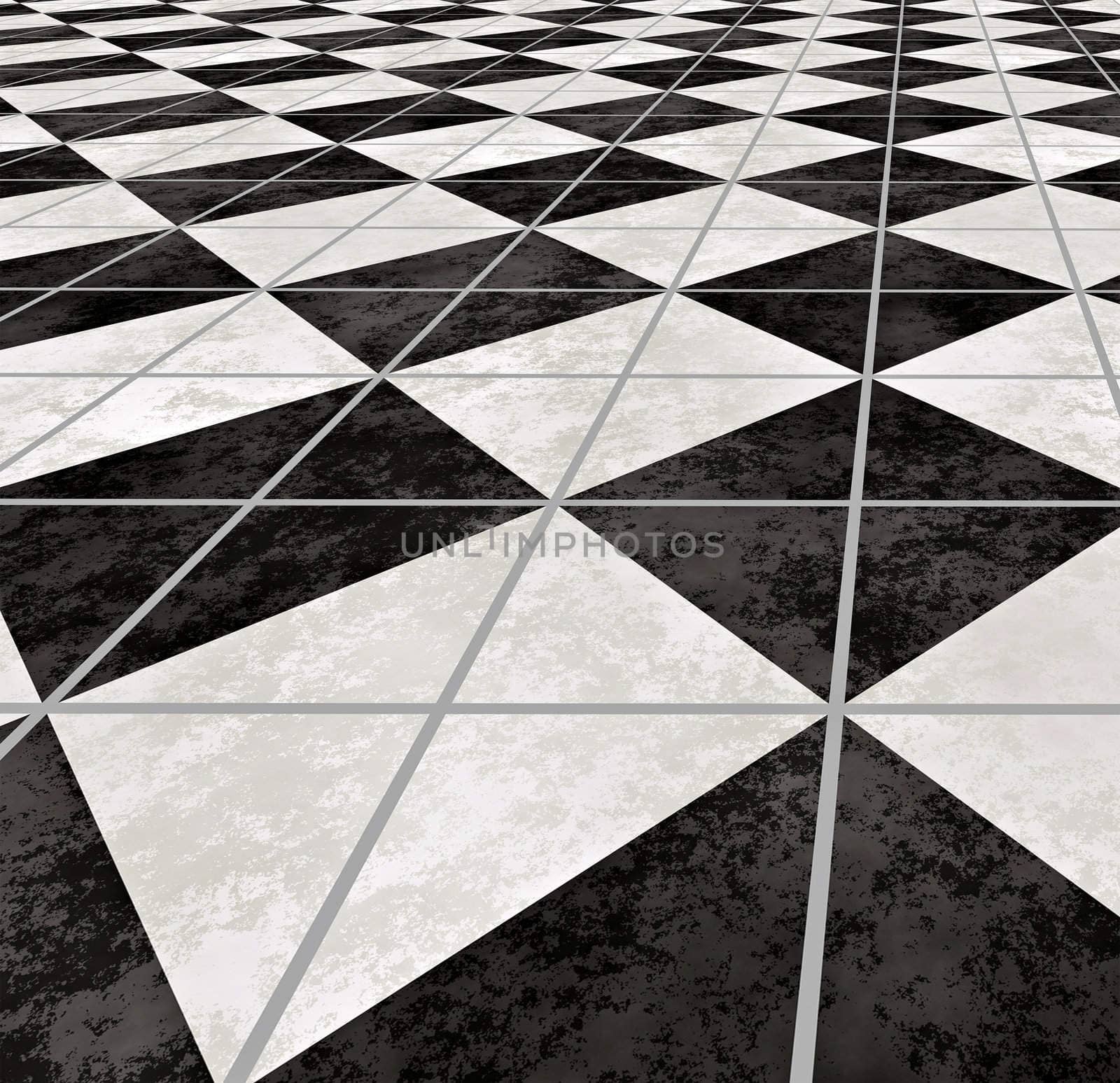 large image of checkered marble floor going off into the distance