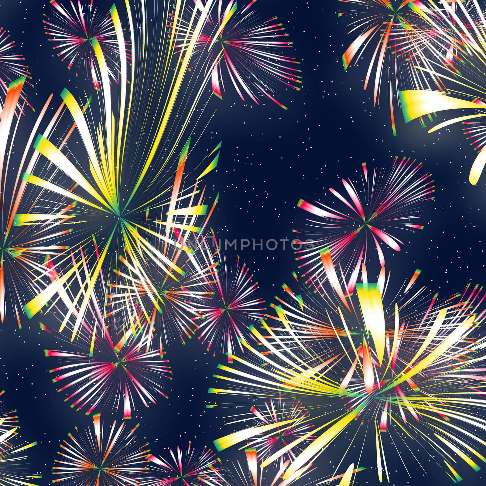 a nice illustration of bright and colourful fireworks