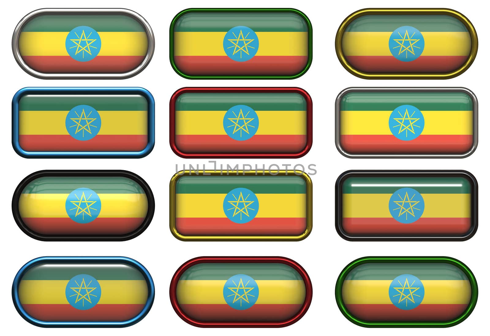 twelve buttons of the flag of Ethopia