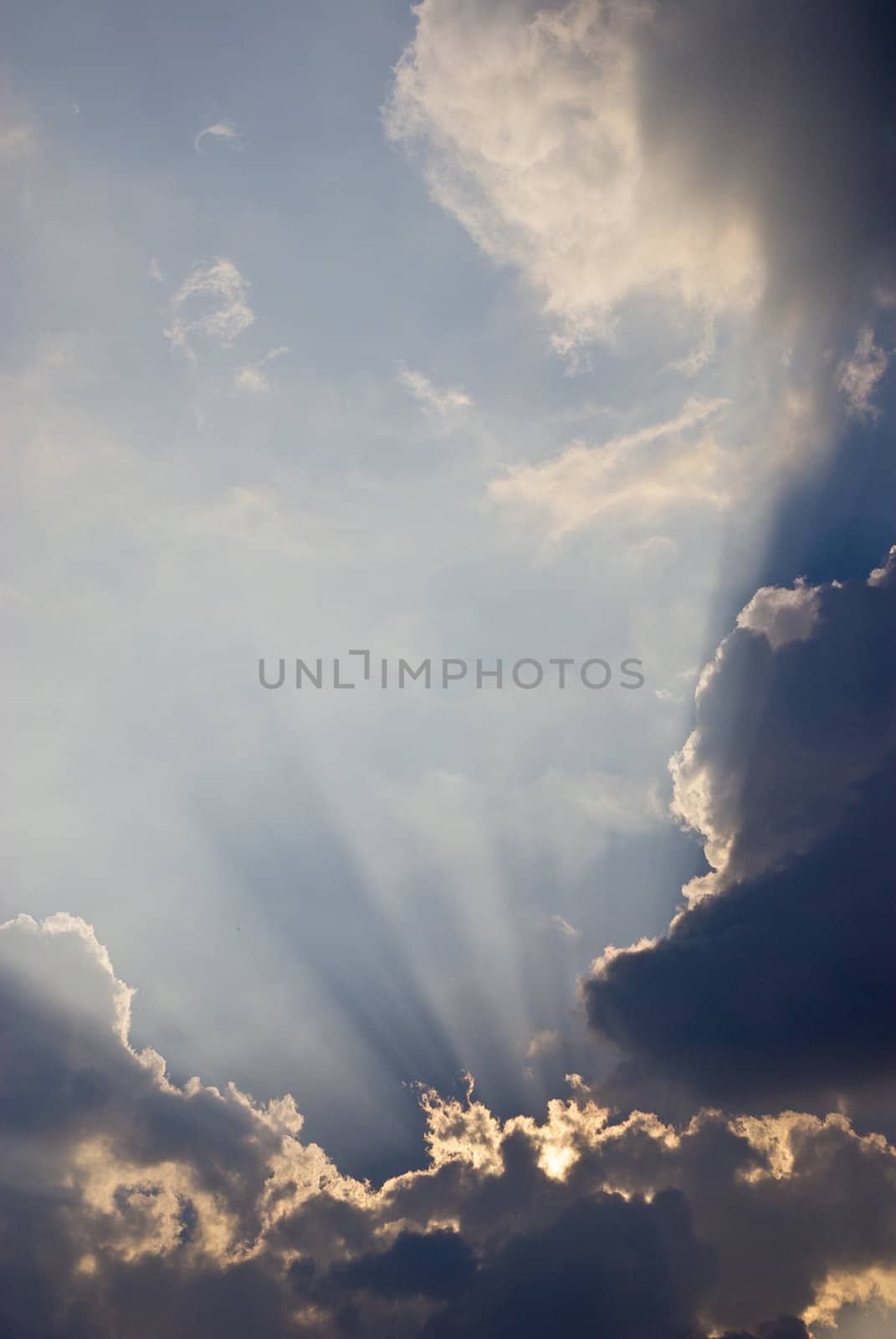 Sunrise light shine with nice cloudy sky