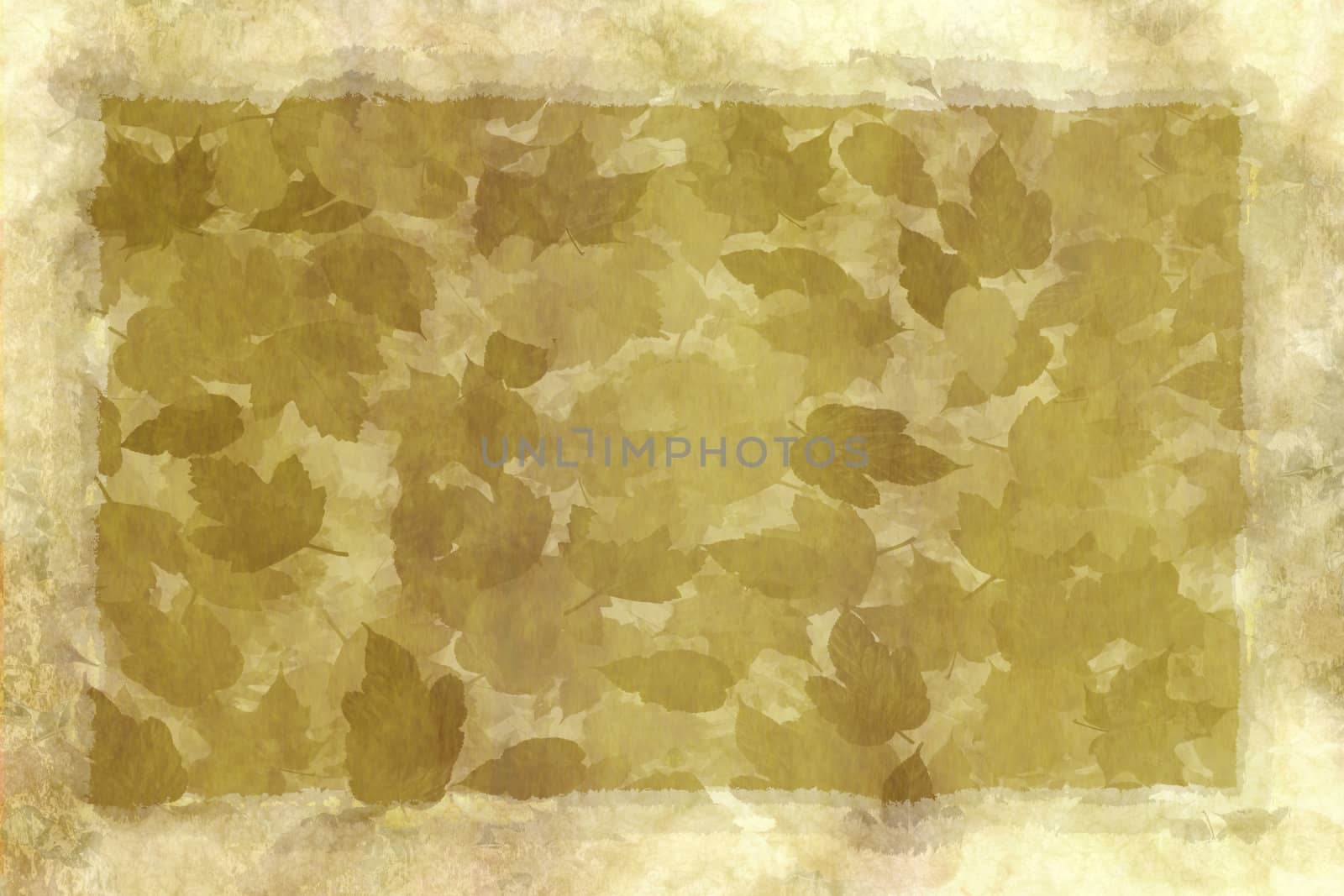 large background of old worn parchment with leafy pattern