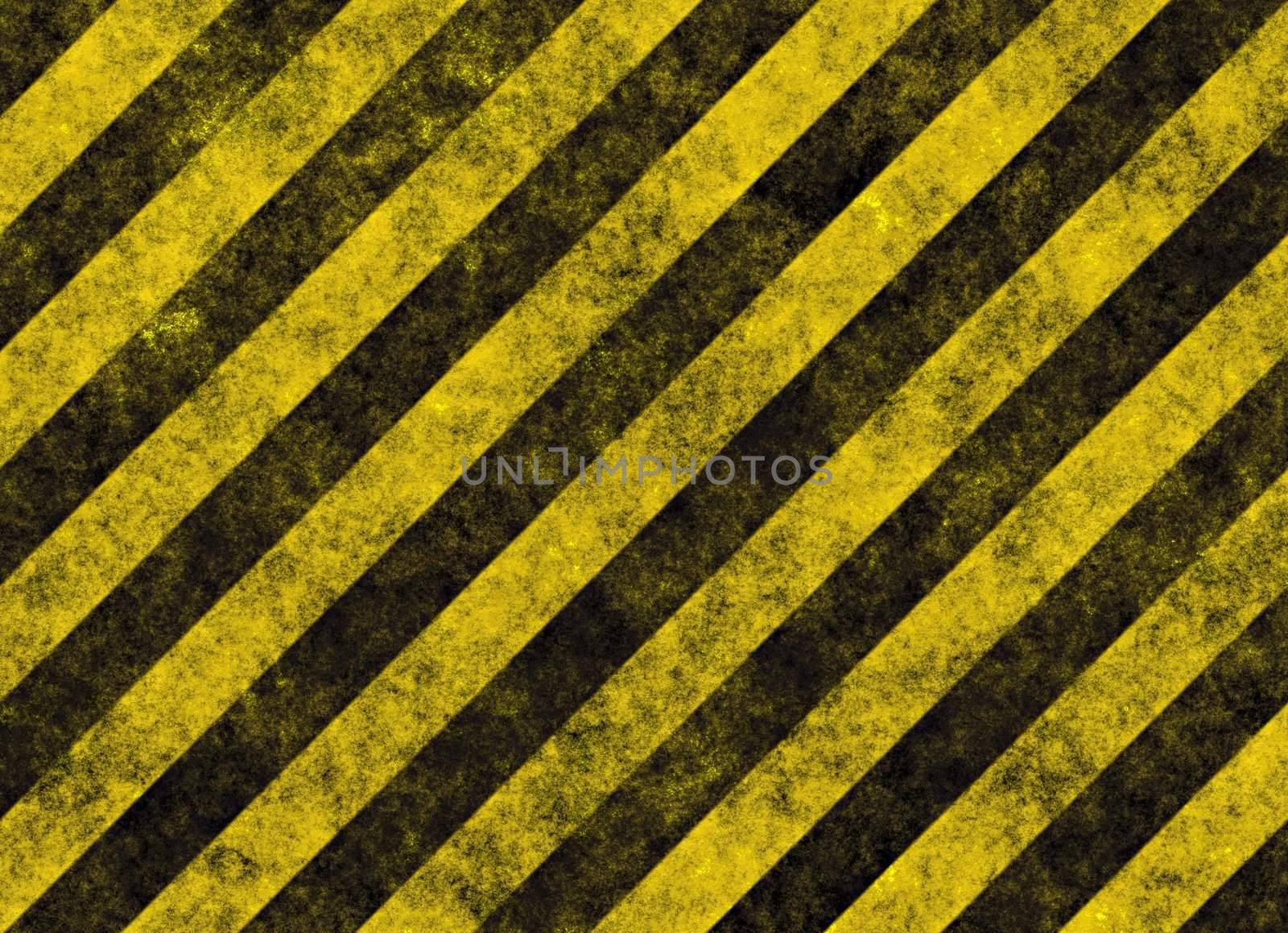 old grungy yellow hazard stripes on black road 