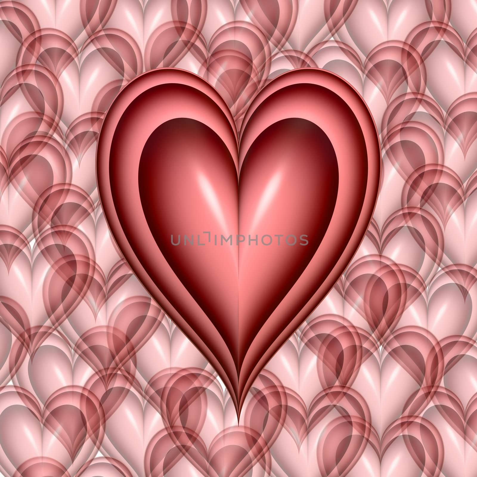 big pink heart on top of lots of little pink hearts background