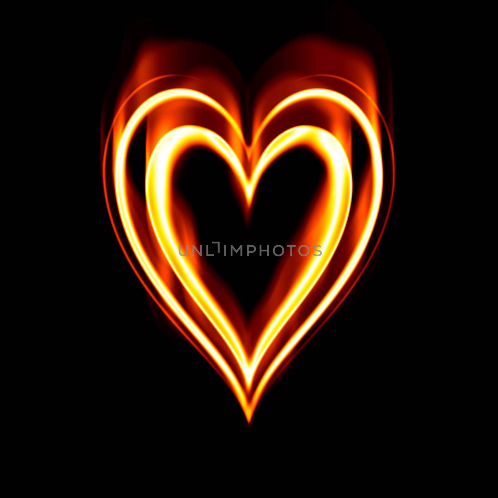 heart on fire to symbolise burning passion and love