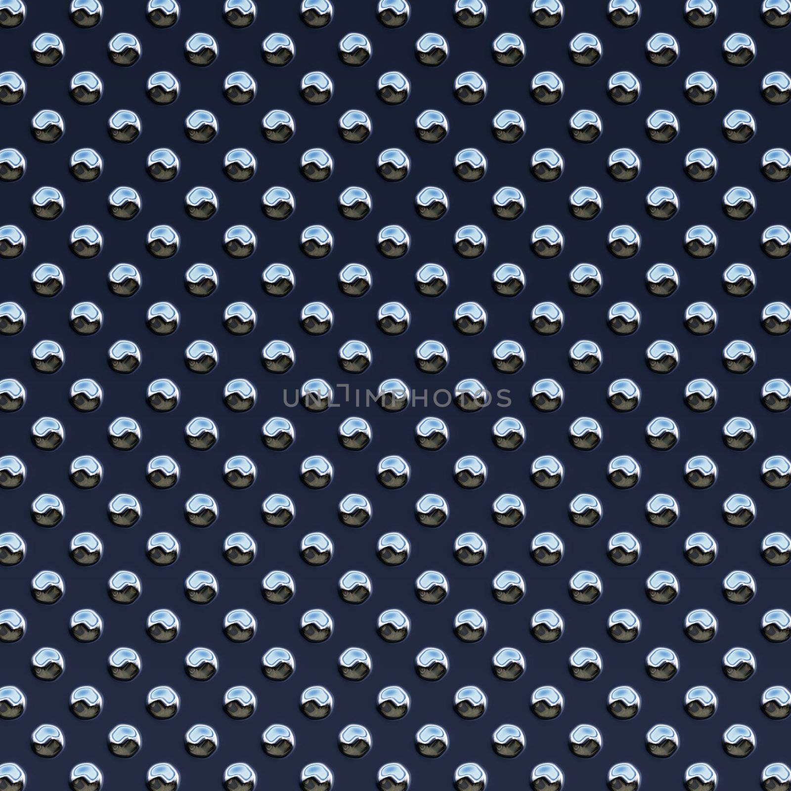 a very large sheet of dark blue studded metal plate