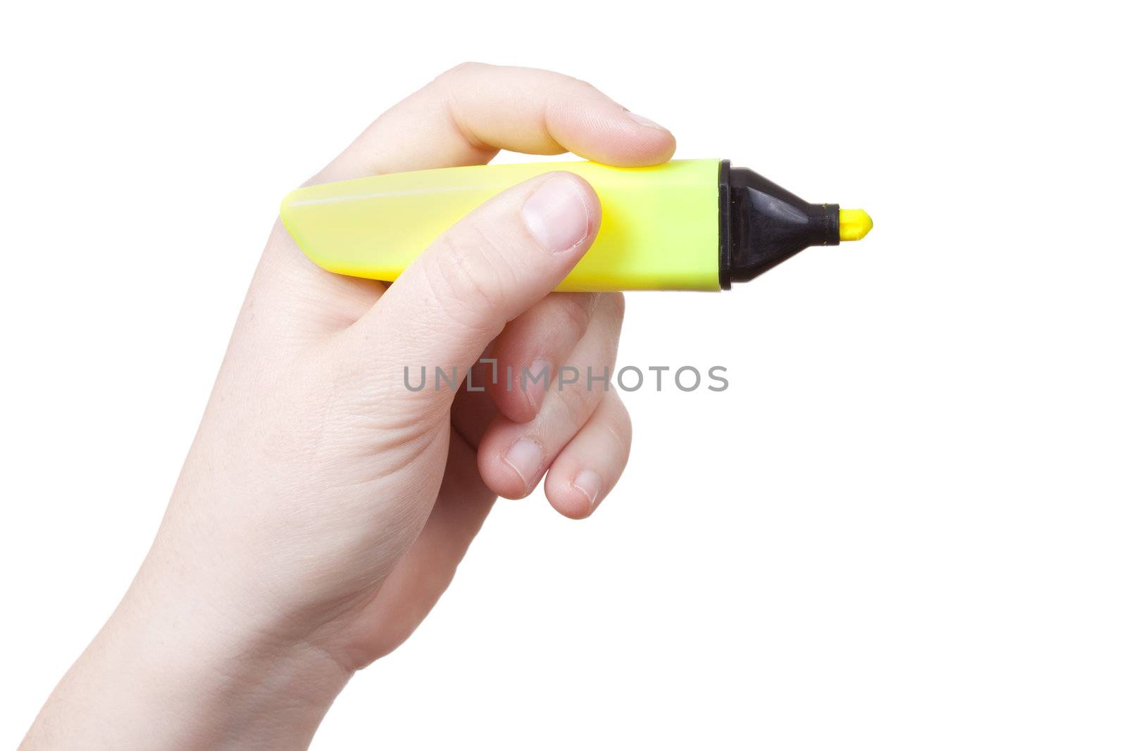 hand writting with a pen isolated on withe background