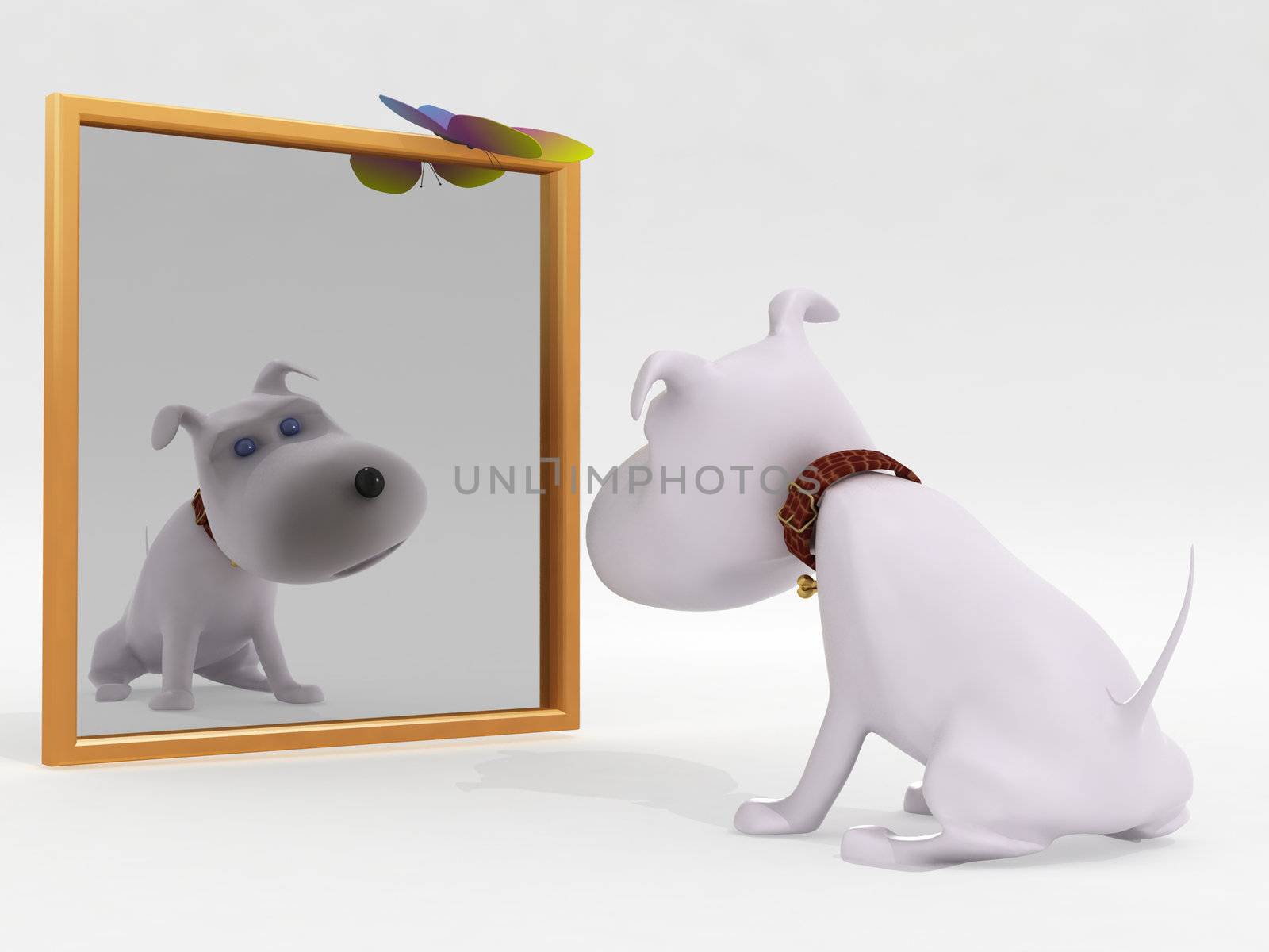 Dog and mirror by pavelblag