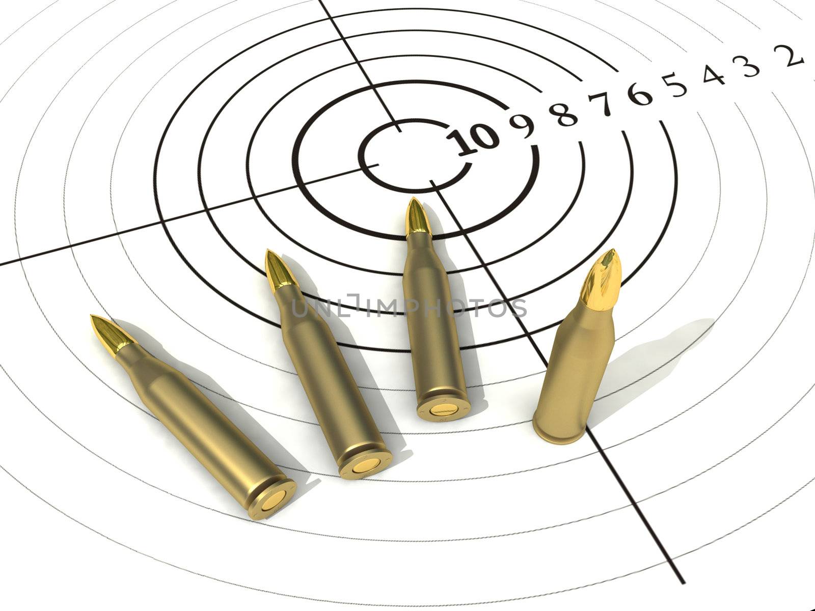 Ammunition white round target for shooting range