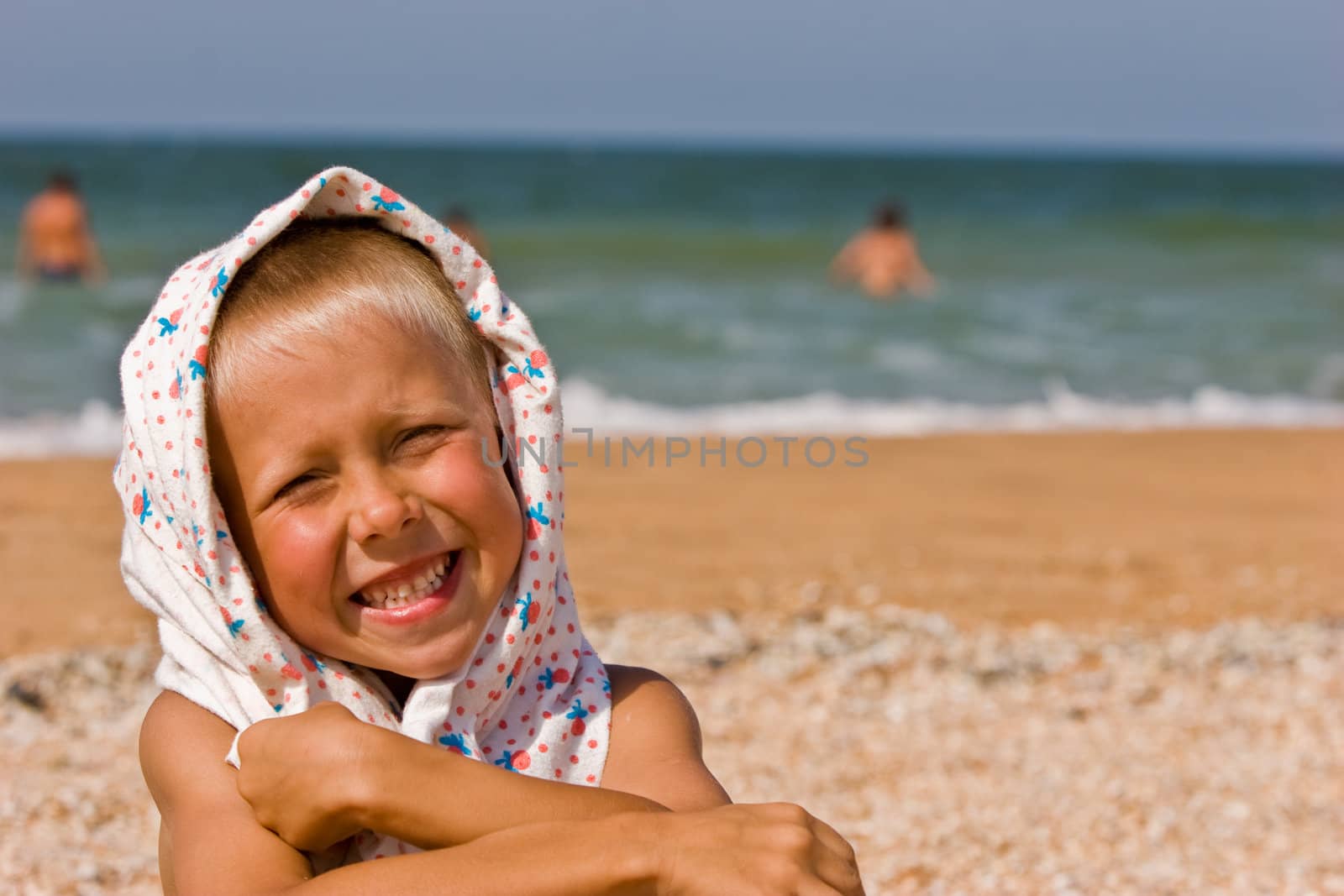 portrait series: a summer cheerful boy smiling
