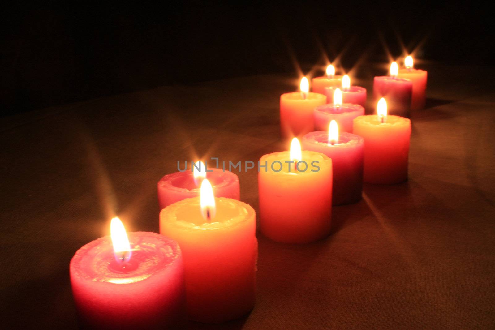 Some burning aroma candles for Romantic eve
